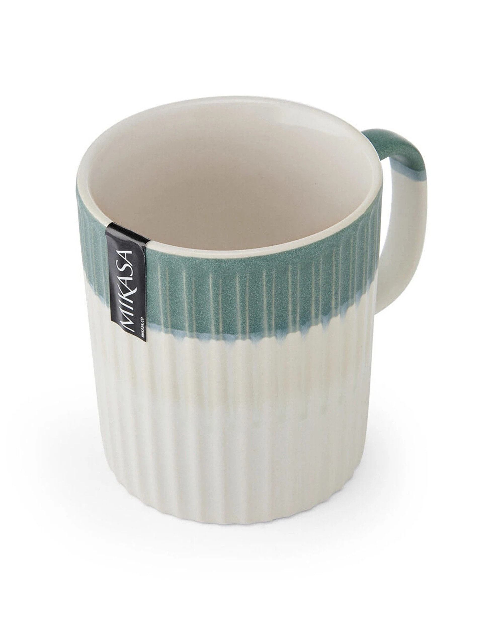 4 Mikasa 4PK Textured Coffee Mug Cup Stoneware 410ml - Green, 4 of 8