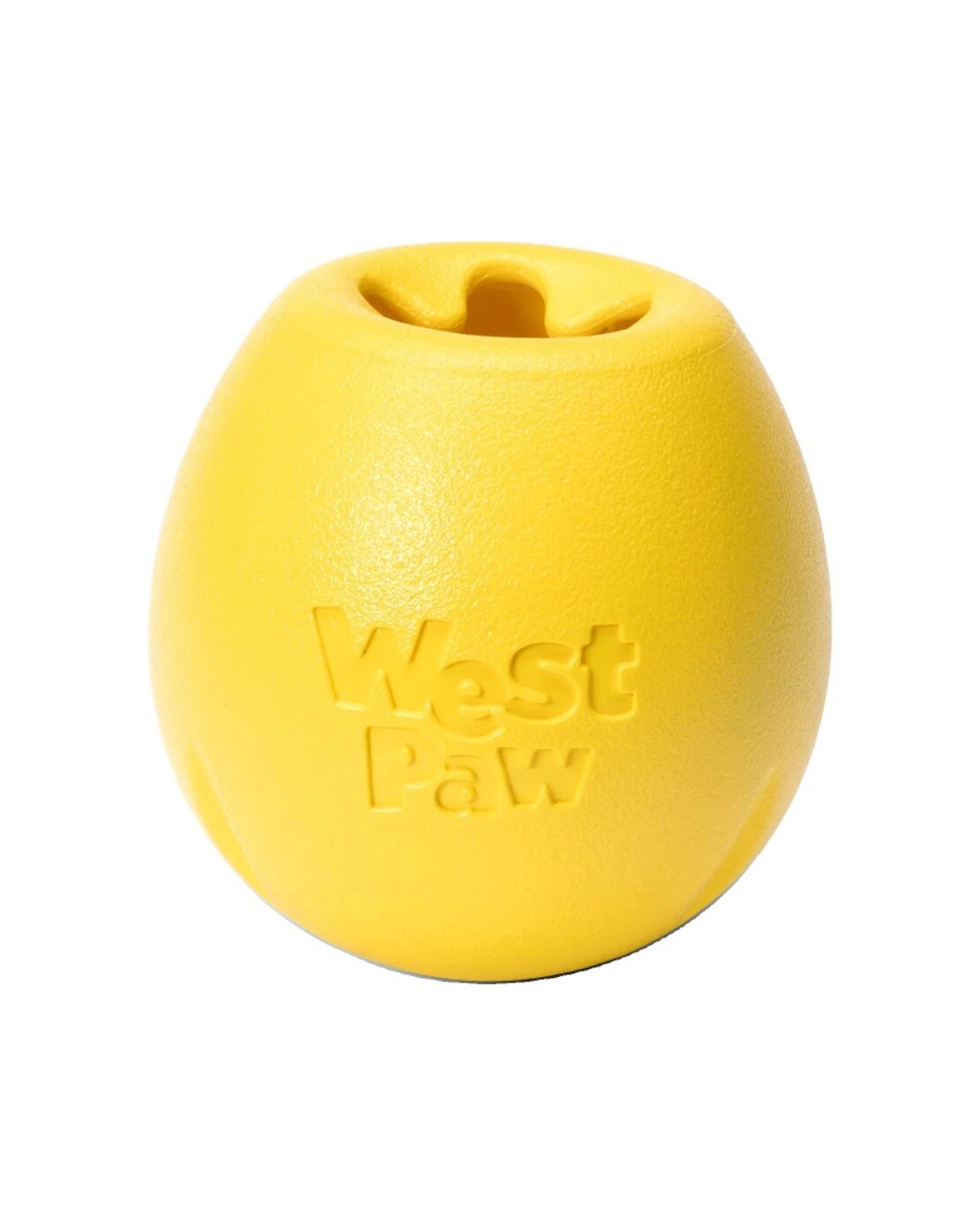 1 West Paw Rumbl Dog Treat Dispenser Slow Feeder Interactive Toy Small Non Toxic - Yellow, 1 of 1