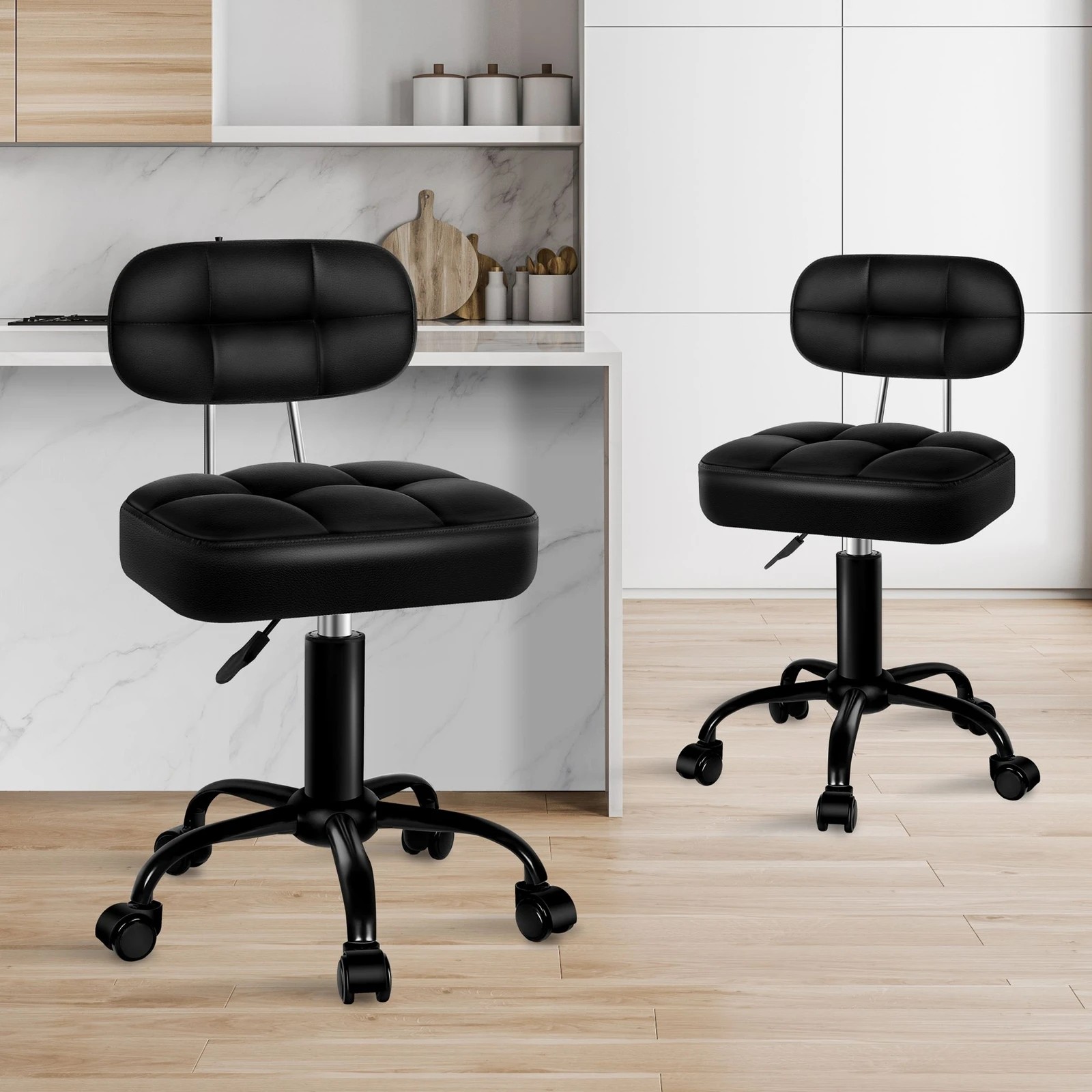 3 Alfordson Salon Stool Backrest Swivel Barber Hair Dress Chair Tufan - Black, 3 of 9