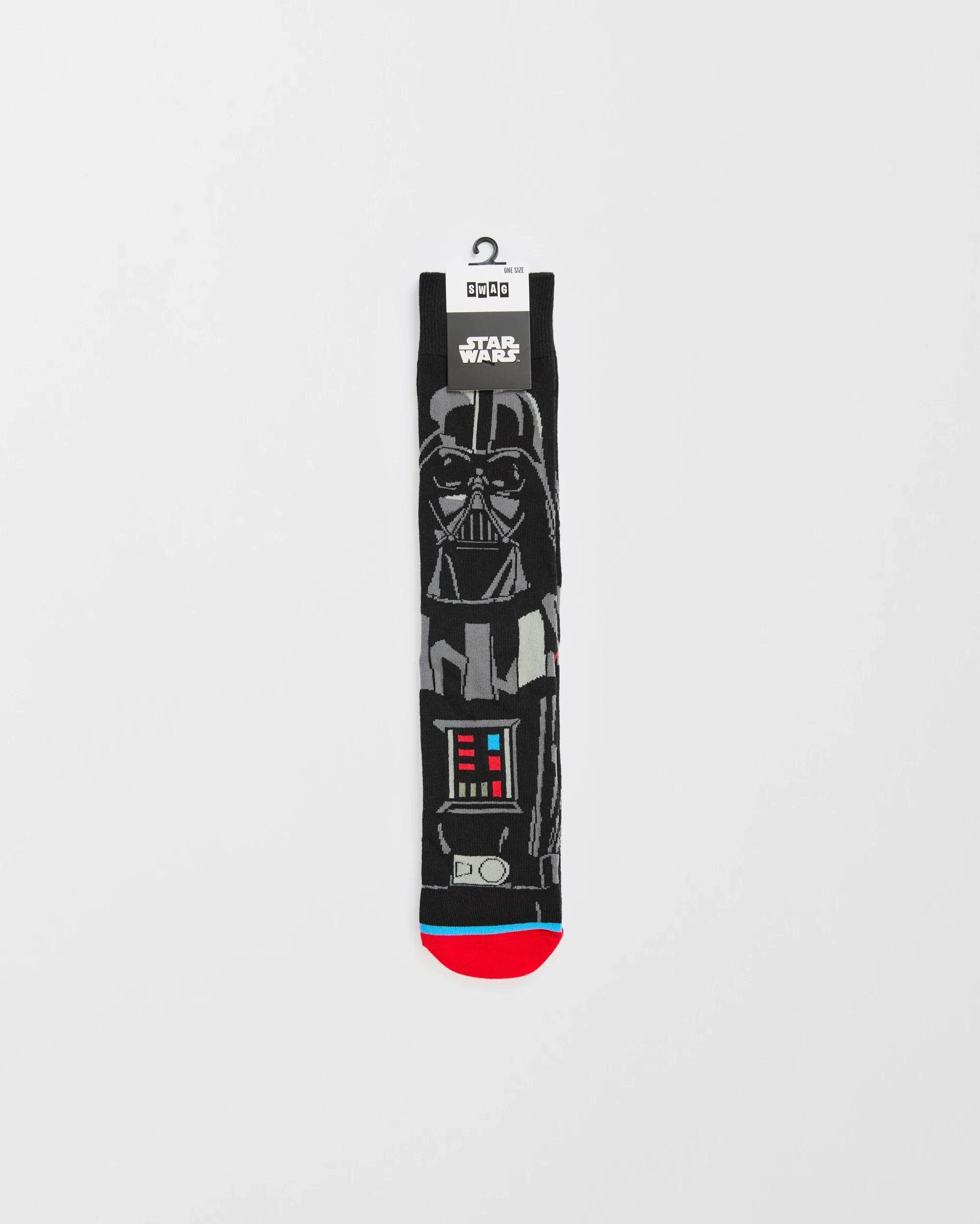 3 Star Wars Darth Vader Licensed Crew Socks - Swag DARTH VADER, 3 of 3
