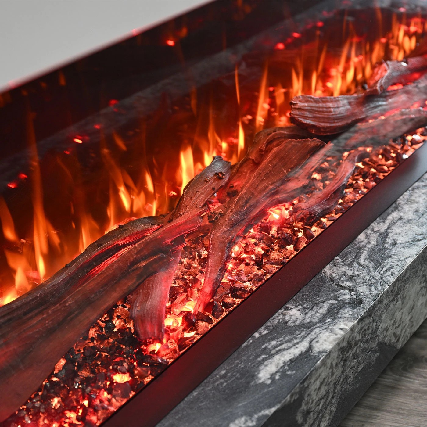 5 Moda Living Cascade 3-Sided 78 inch Extra Deep Electric Fireplace - Black, 5 of 7