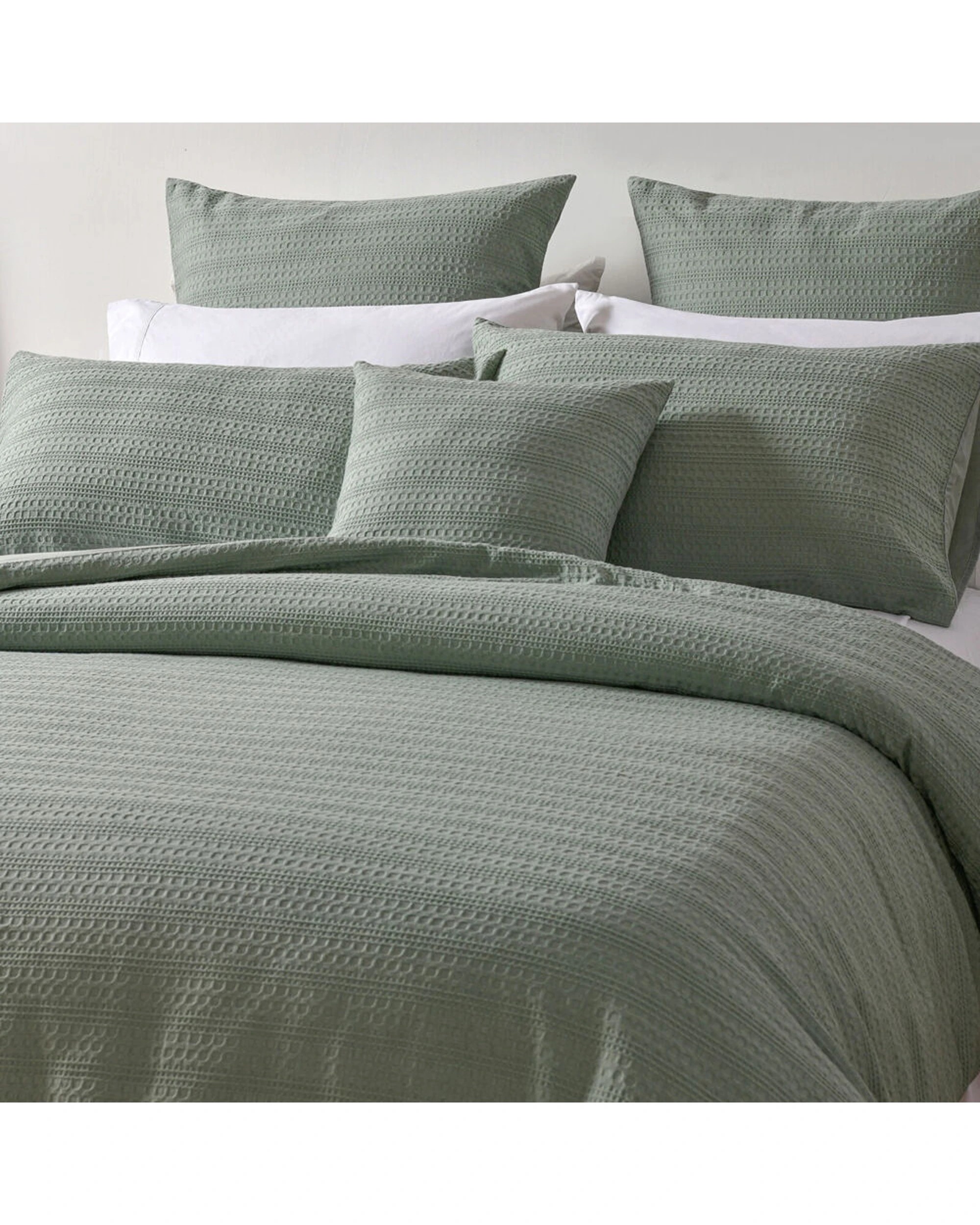 2 Bianca Kahlani Queen Sage Polyester Quilt Cover & Pillowcase Set - Green, 2 of 4