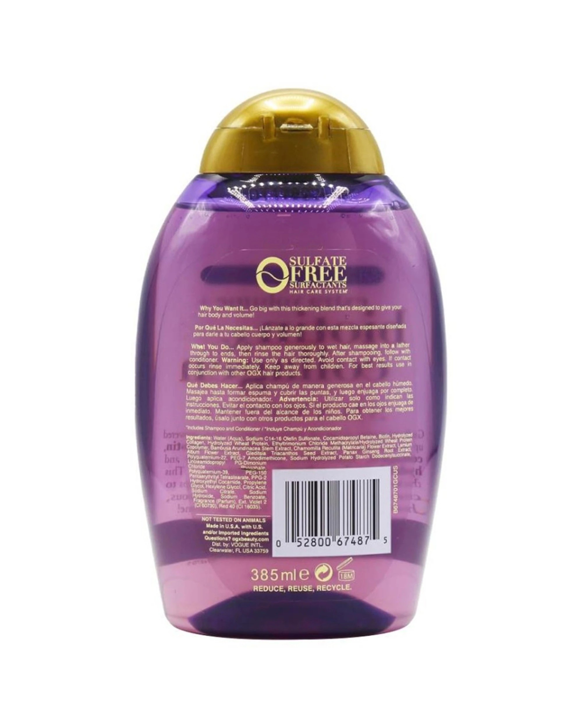 3 OGX 8PK Biotin and Collagen Extra Strength Shampoo Volumising Strengthening 385ml - Multi, 3 of 3