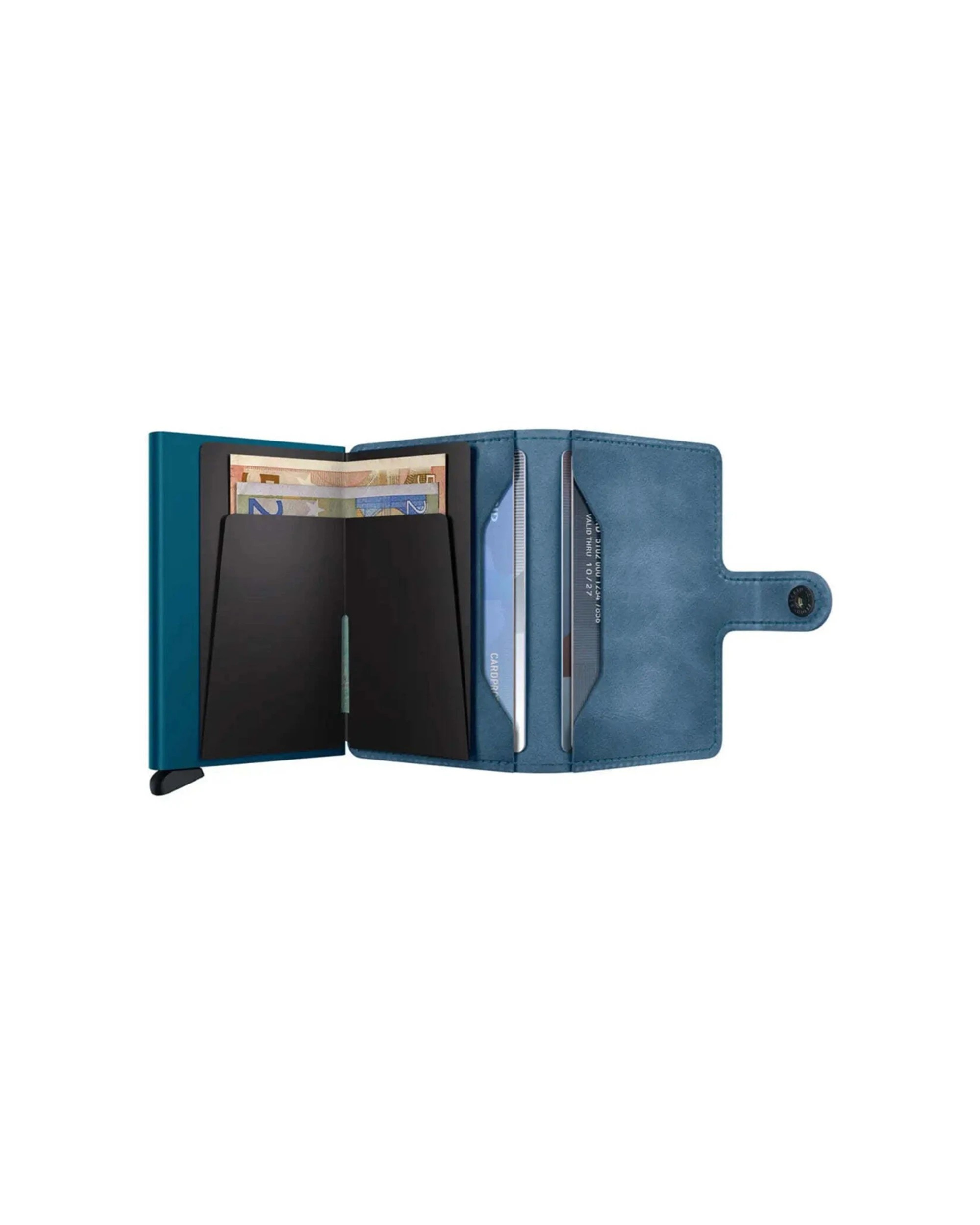 4 Secrid Miniwallet Compact RFID Wallet Vintage Aluminium Leather Vintage Teal - Blue, 4 of 5
