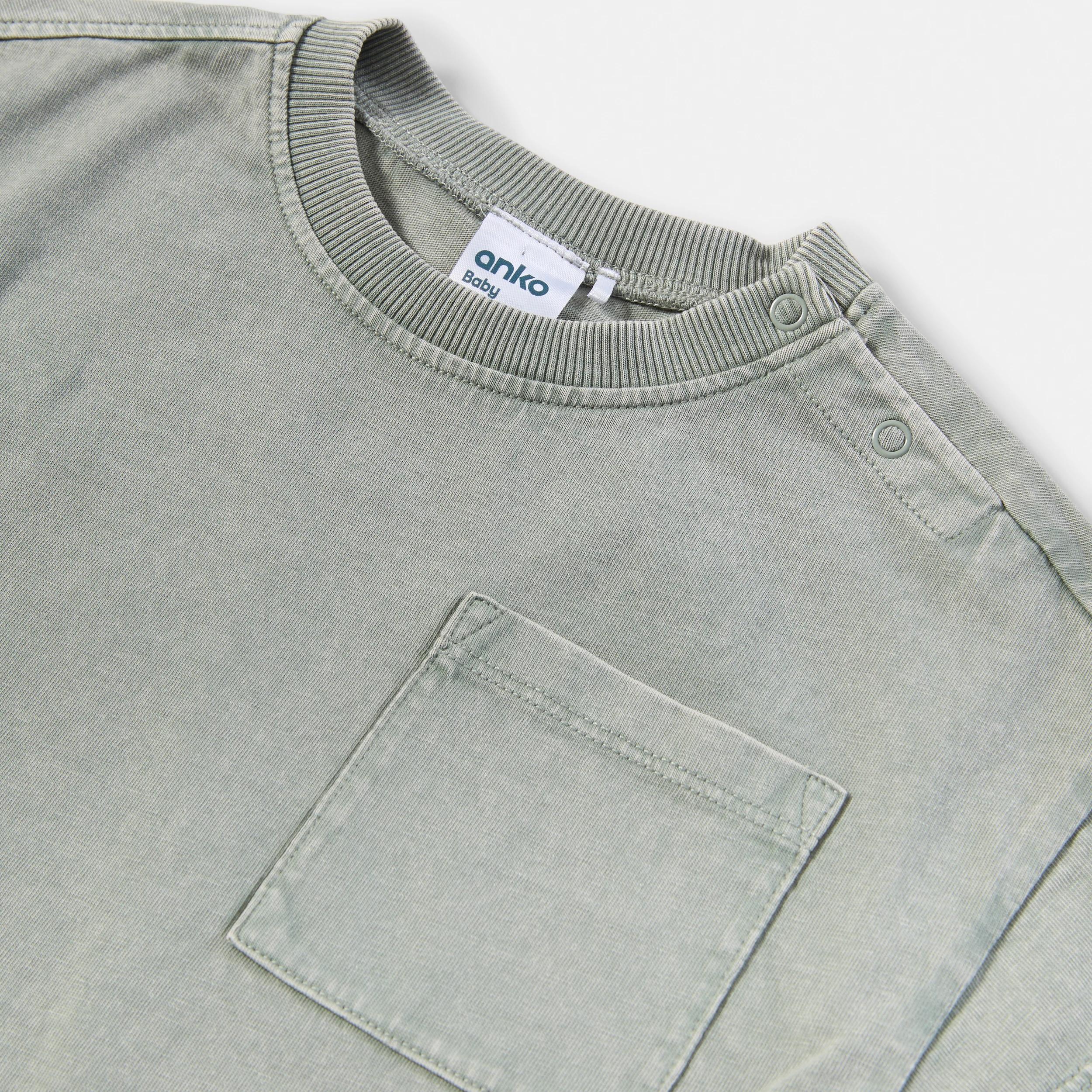 5 2 Pack Short Sleeve Oversized Wash T-shirt NAVY AND GREEN, 5 of 6