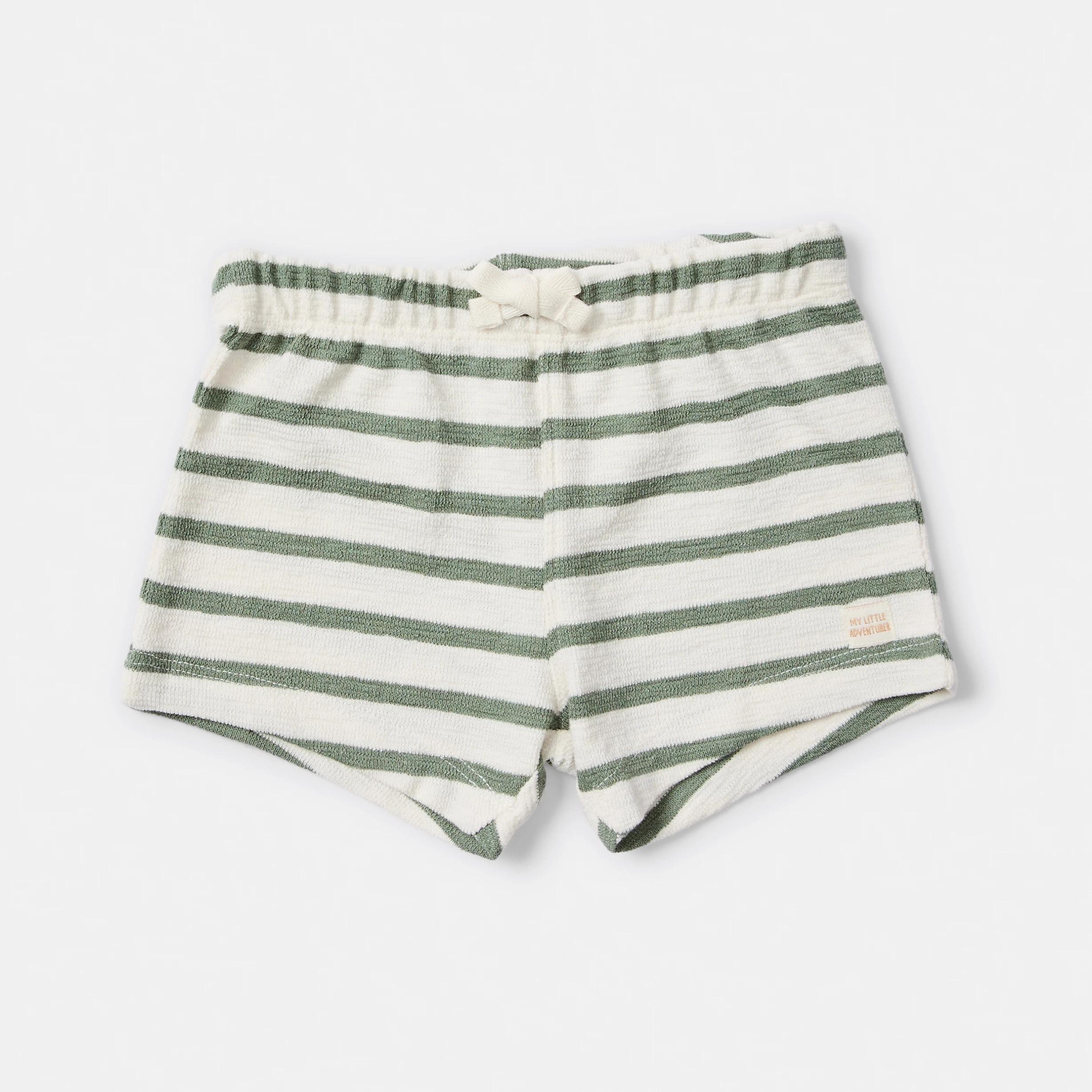 4 Short Sleeve Textured Set GREEN STRIPE, 4 of 6