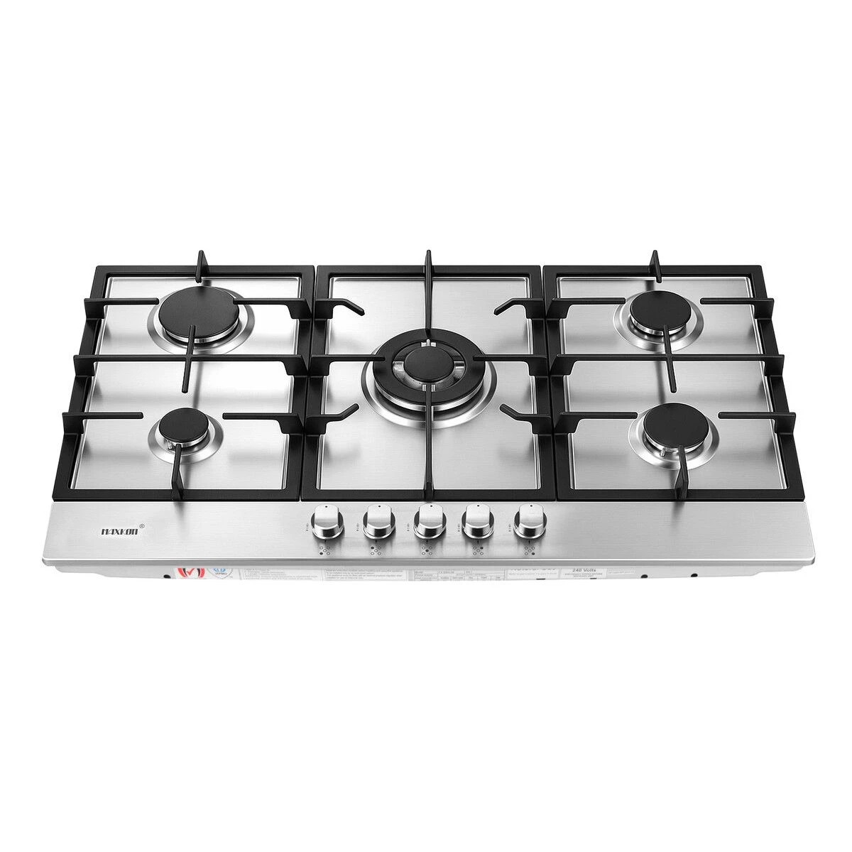 1 Maxkon Gas Cooktop Stove Top 5 Burner Cooker Stovetop 87cm, 1 of 1