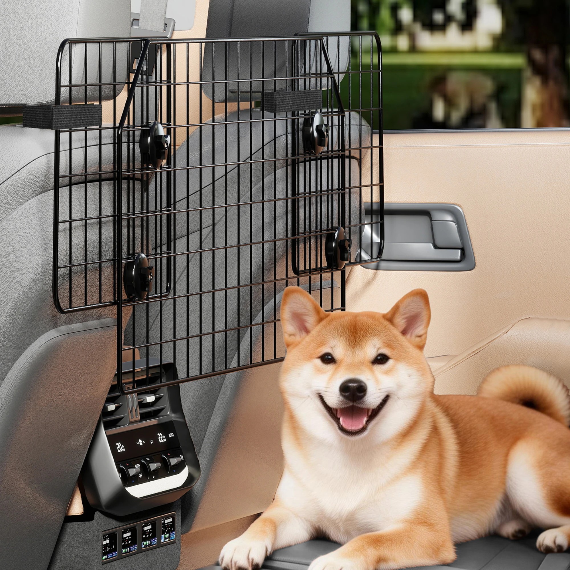 8 Pawz Dog Car Barrier, Wire Mesh Guard , - Black, 8 of 9