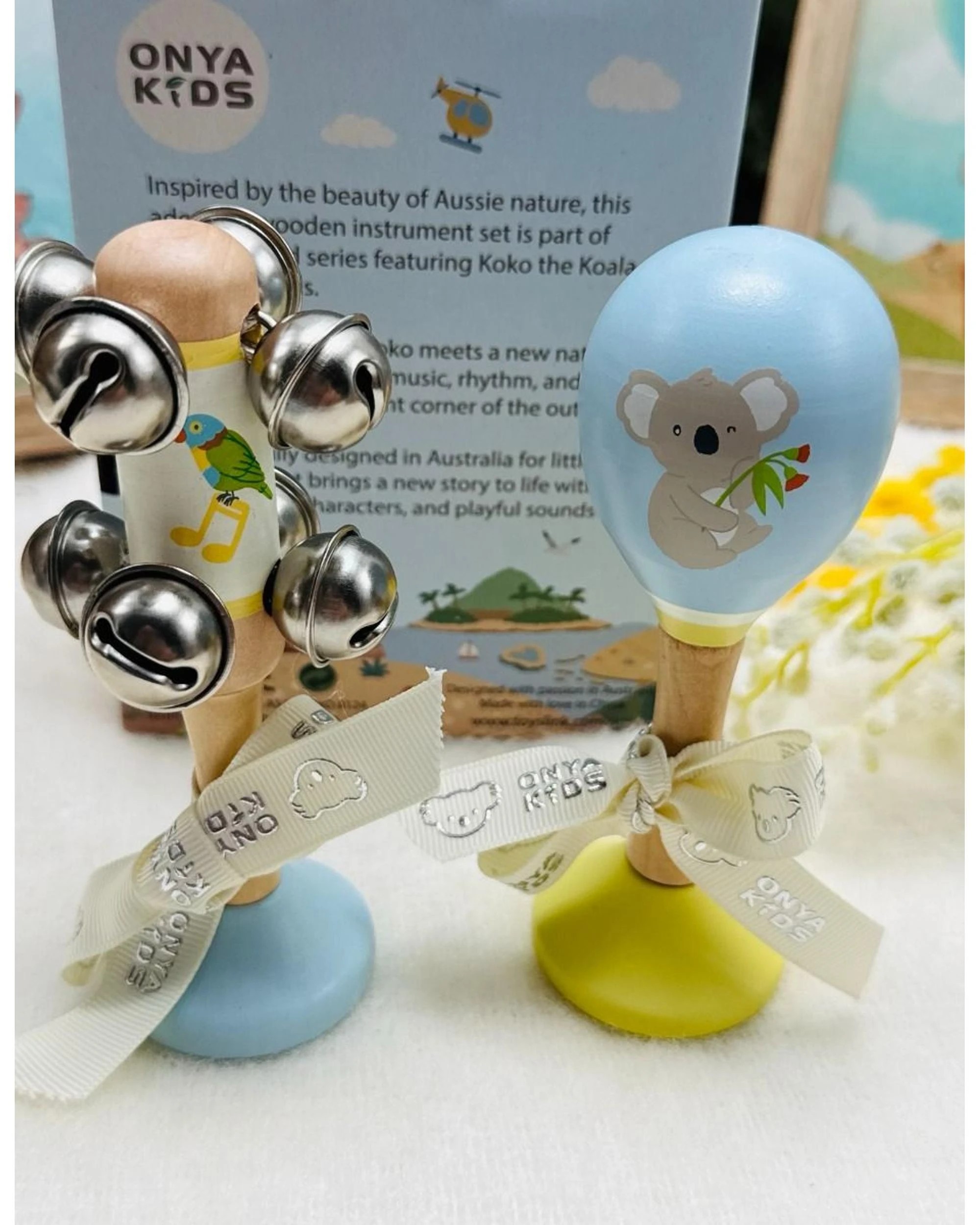 4 Onya Kids Koko's Music Adventure Koala and Rainbow Lorikeet Wooden Music 2 Piece Set, 4 of 5