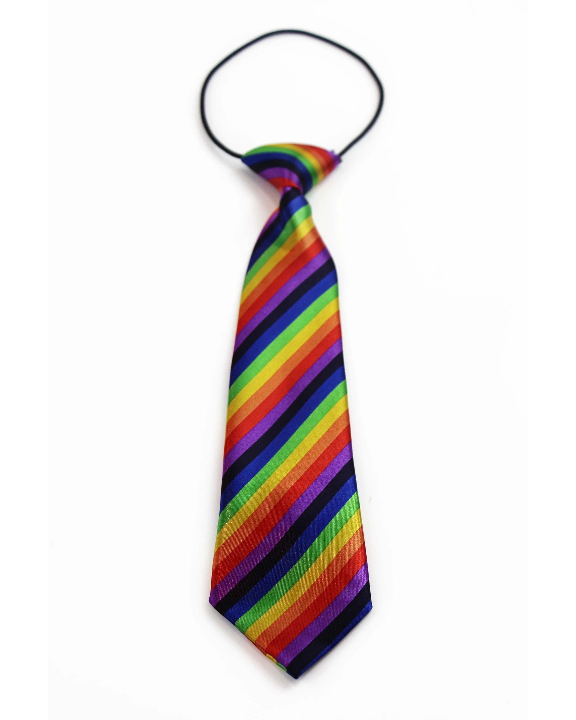 2 Zasel Kids Boys Multicoloured Patterned Elastic Neck Tie - Multicoloured Stripe, 2 of 2