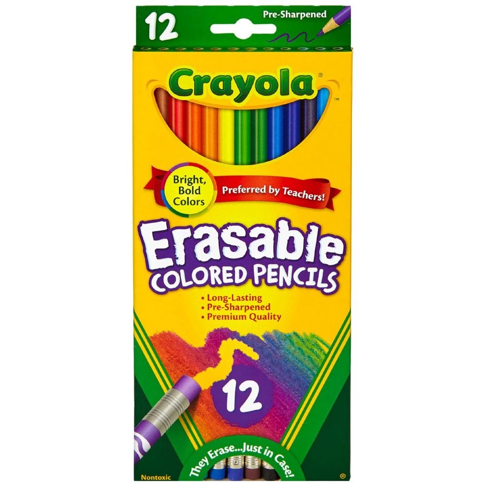 1 Crayola Erasable Coloured Pencils 12 Pack, 1 of 8