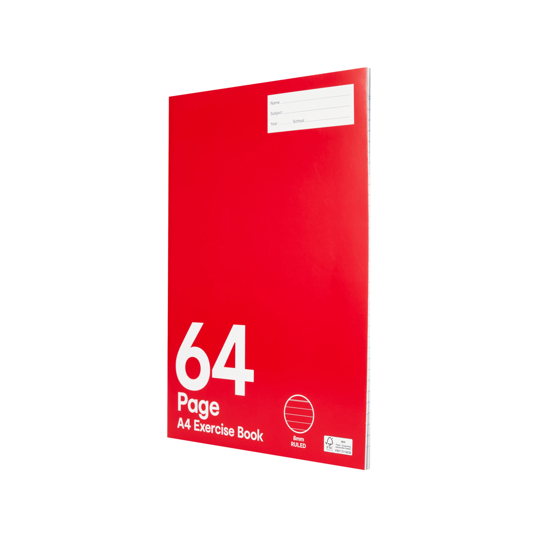 3 A4 Exercise Book - 64 Pages, Red, 3 of 4