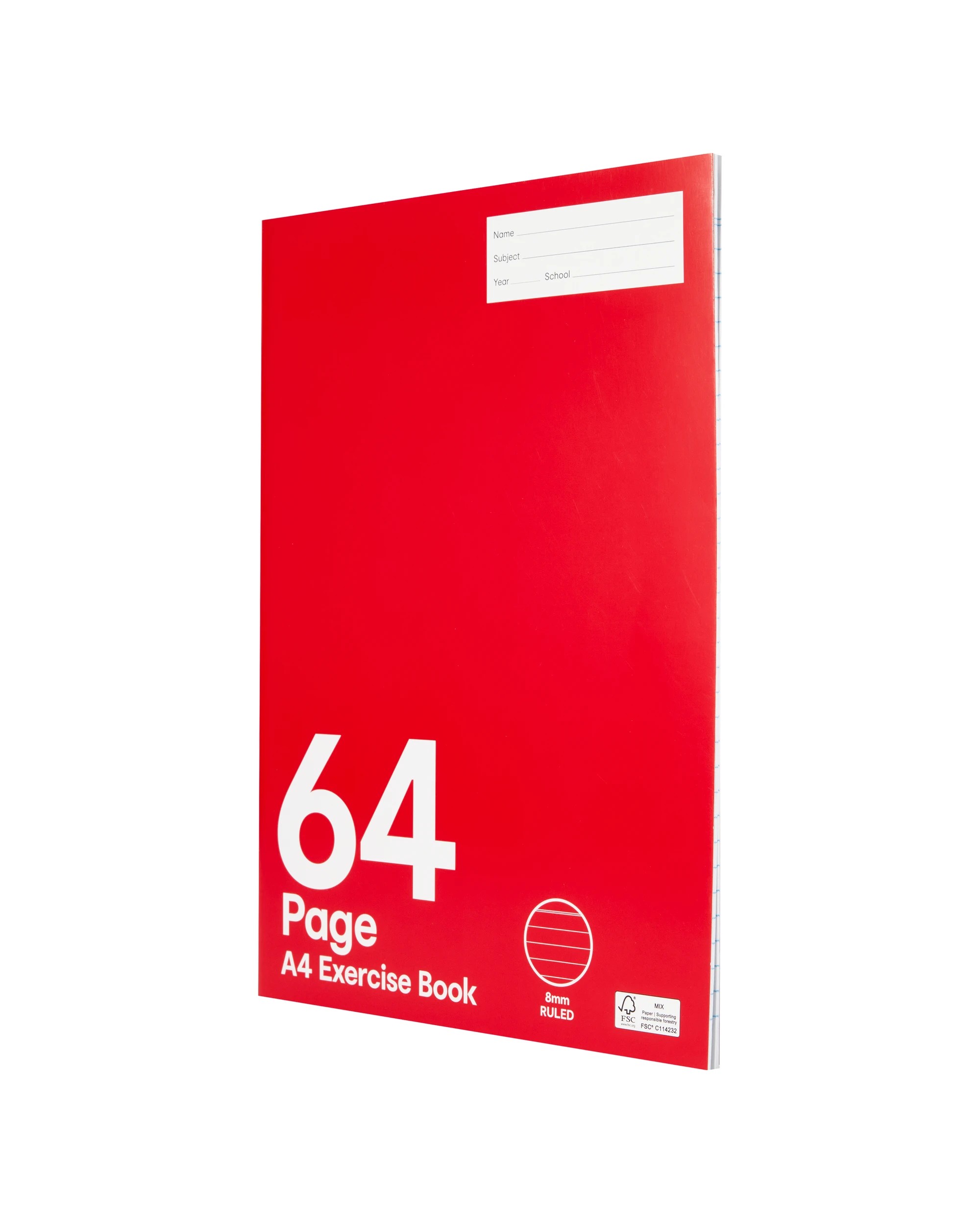 3 A4 Exercise Book - 64 Pages, Red, 3 of 4