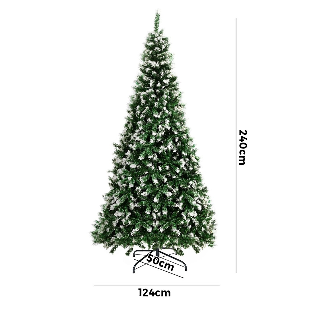 8 Tinseltown Christmas Tree 2.4M 8FT Xmas Trees Snowy Decorations 1400 Tips - Green, 8 of 8