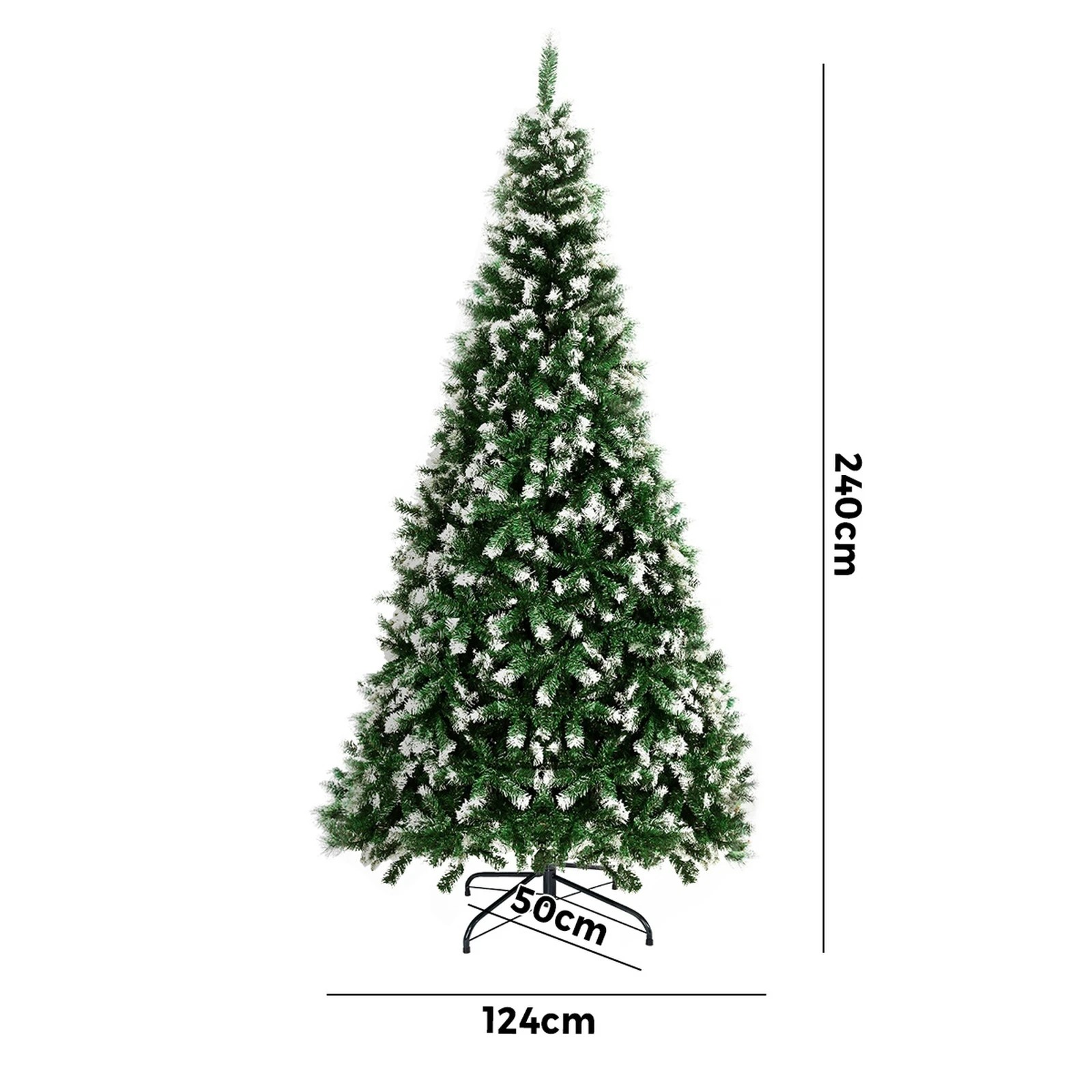 8 Tinseltown Christmas Tree 2.4M 8FT Xmas Trees Snowy Decorations 1400 Tips - Green, 8 of 8