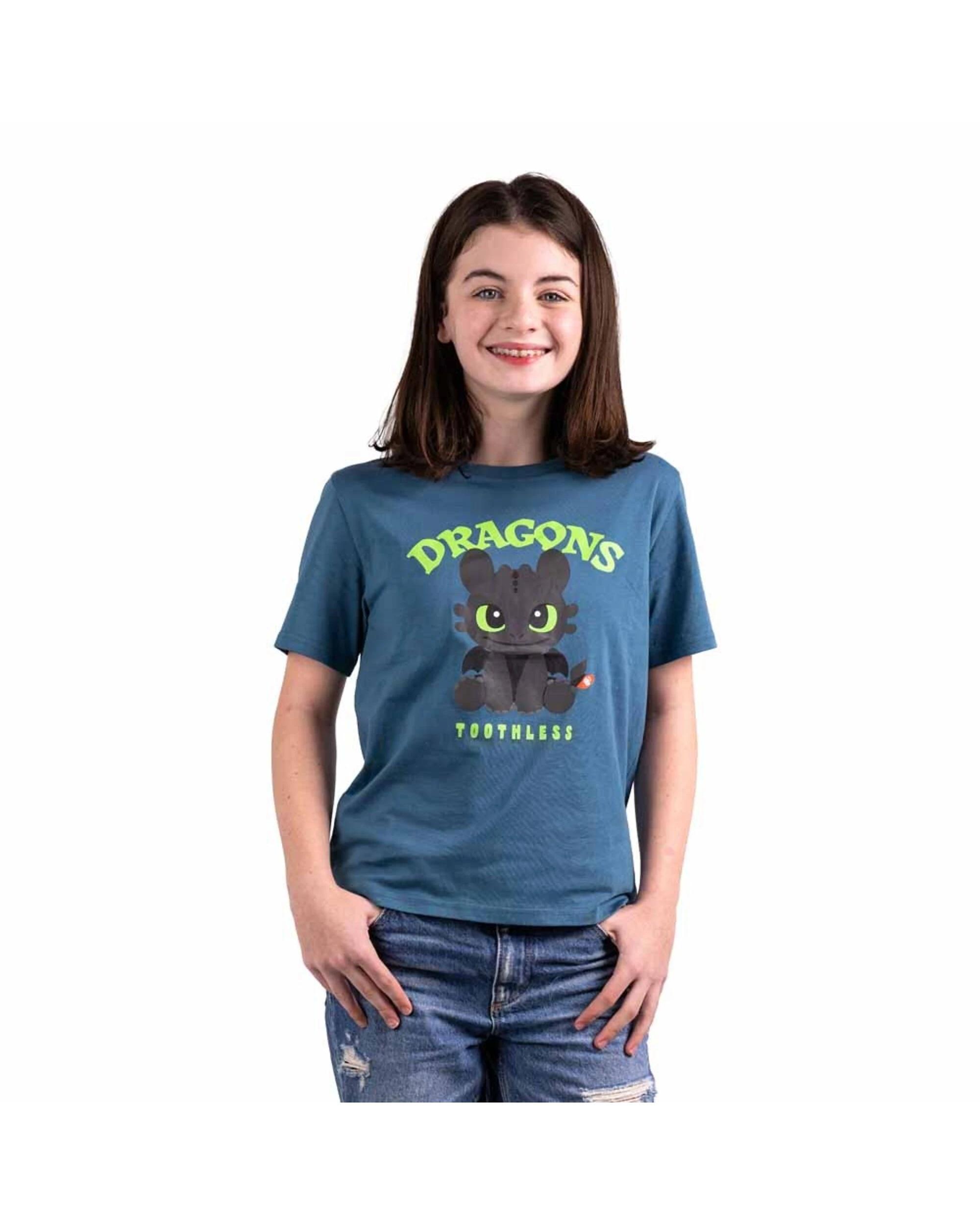 3 How to Train Your Dragon - Chibi Toothless Youth T-Shirt BLUE, 3 of 3