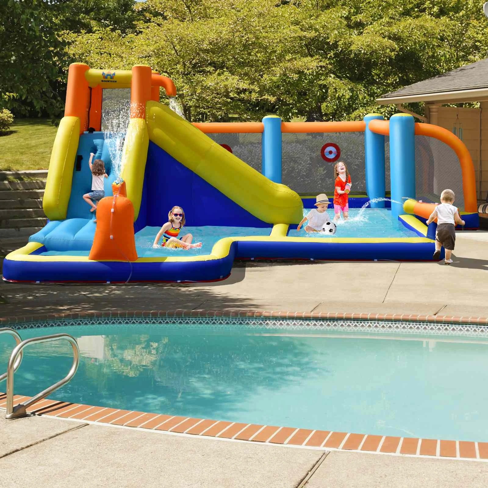 1 Costway Inflatable Water Bounce Castle Soccer Jumping House NO Blower, 1 of 1