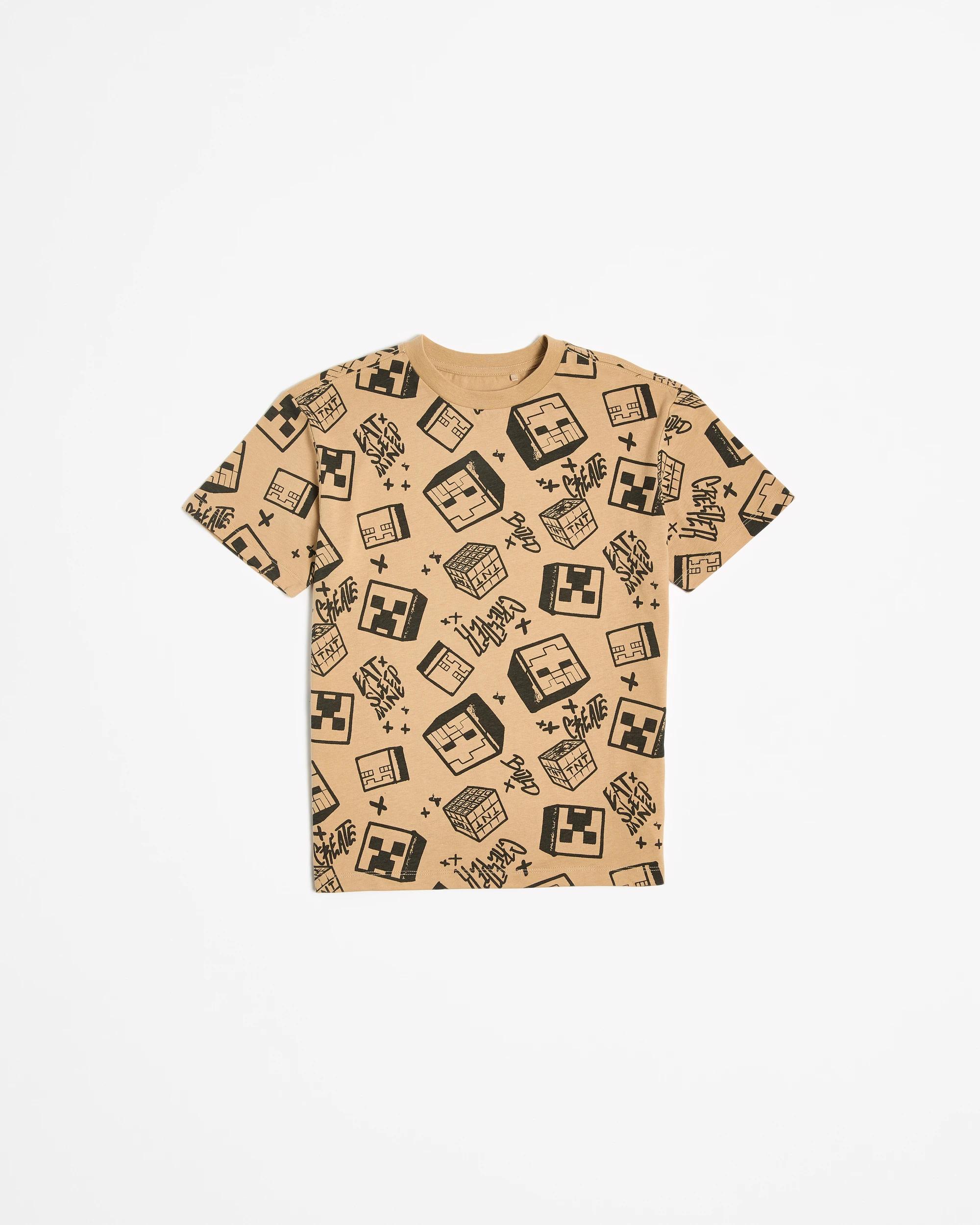 4 Australian Cotton Oversize Minecraft T-shirt BROWN, 4 of 5