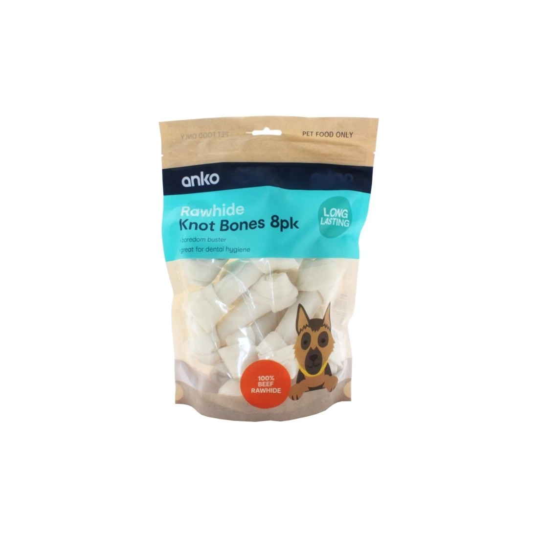 1 Pet Treat Rawhide Knot Bones 8 Pack, 1 of 2