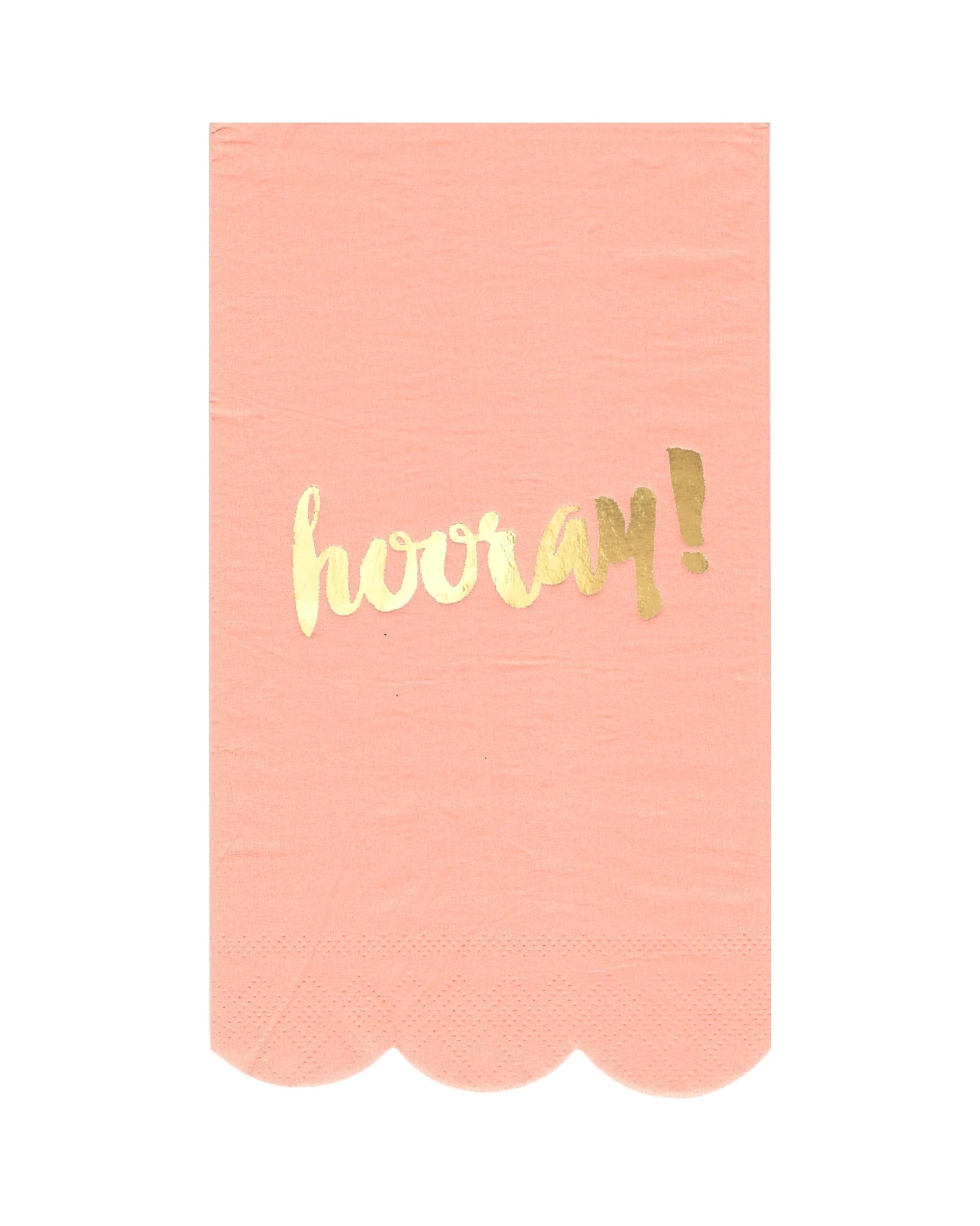 1 Oceana Pastel Coral Luxe Hooray Large Napkins Serviettes Pack of 15 - Orange, 1 of 1