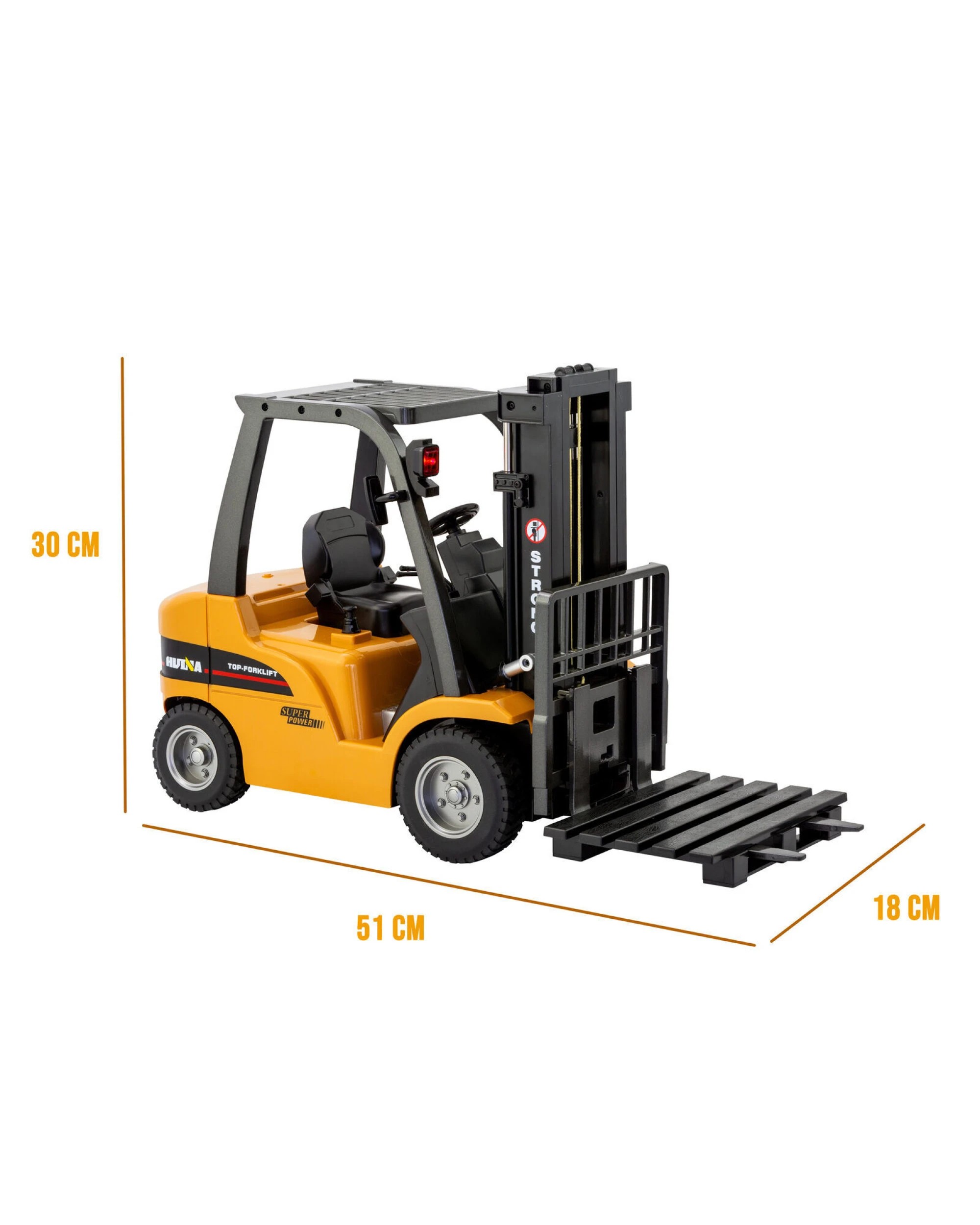 2 Gem Toys 1:10 Scale 2.4G 8-Channel Metal Remote Control Forklift Construction Vehicle with Lifting Function & Sound, 2 of 9