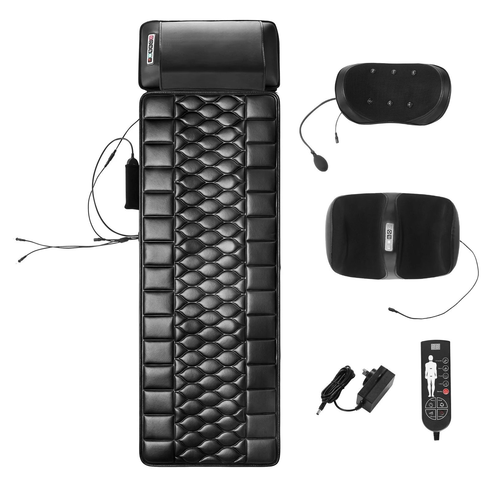 7 HOMASA Full Body Massage Mat Electric Heated Foot Back Massager Shiatsu Vibration Lumbar, 7 of 7