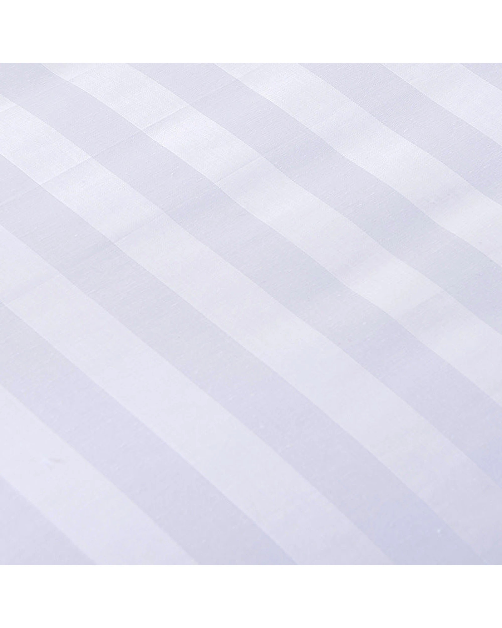 3 Cotton More 500TC Cotton 3cm Sateen Striped Quilt Cover Set Single - White, 3 of 6