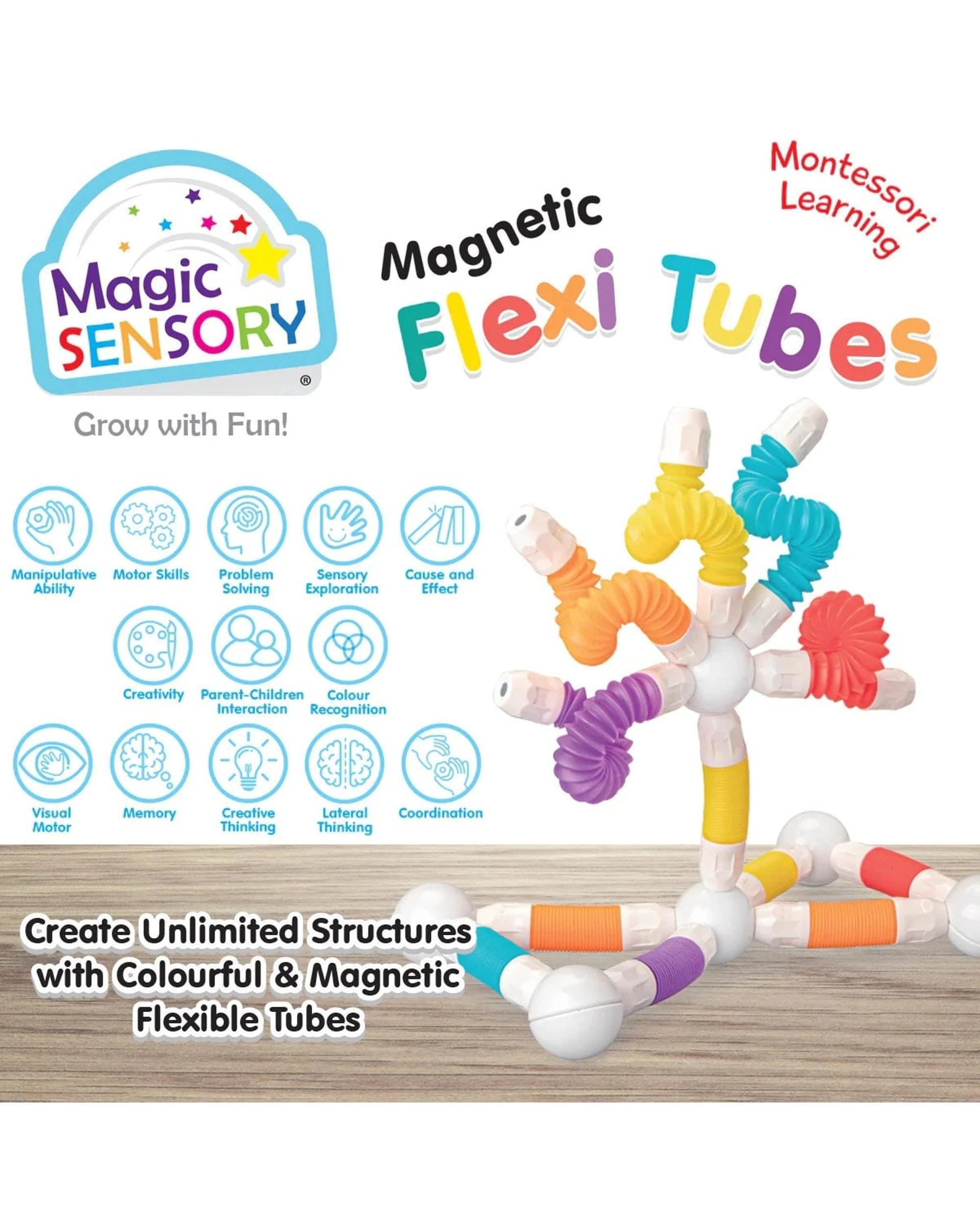 3 Magic Sensory Magnetic Flexi Tubes 26 Piece Set, 3 of 5