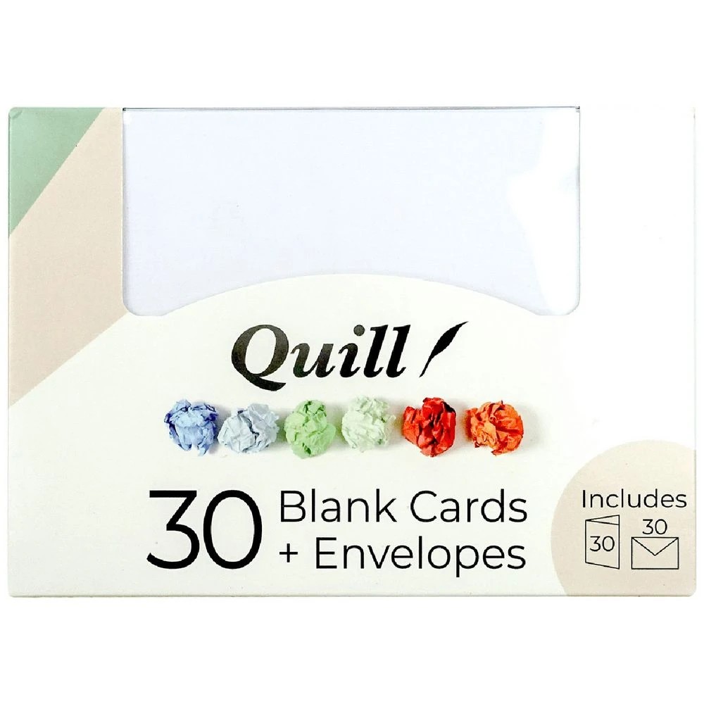 1 Quill A6 Cards and Envelopes Linen White 30 Pack, 1 of 5
