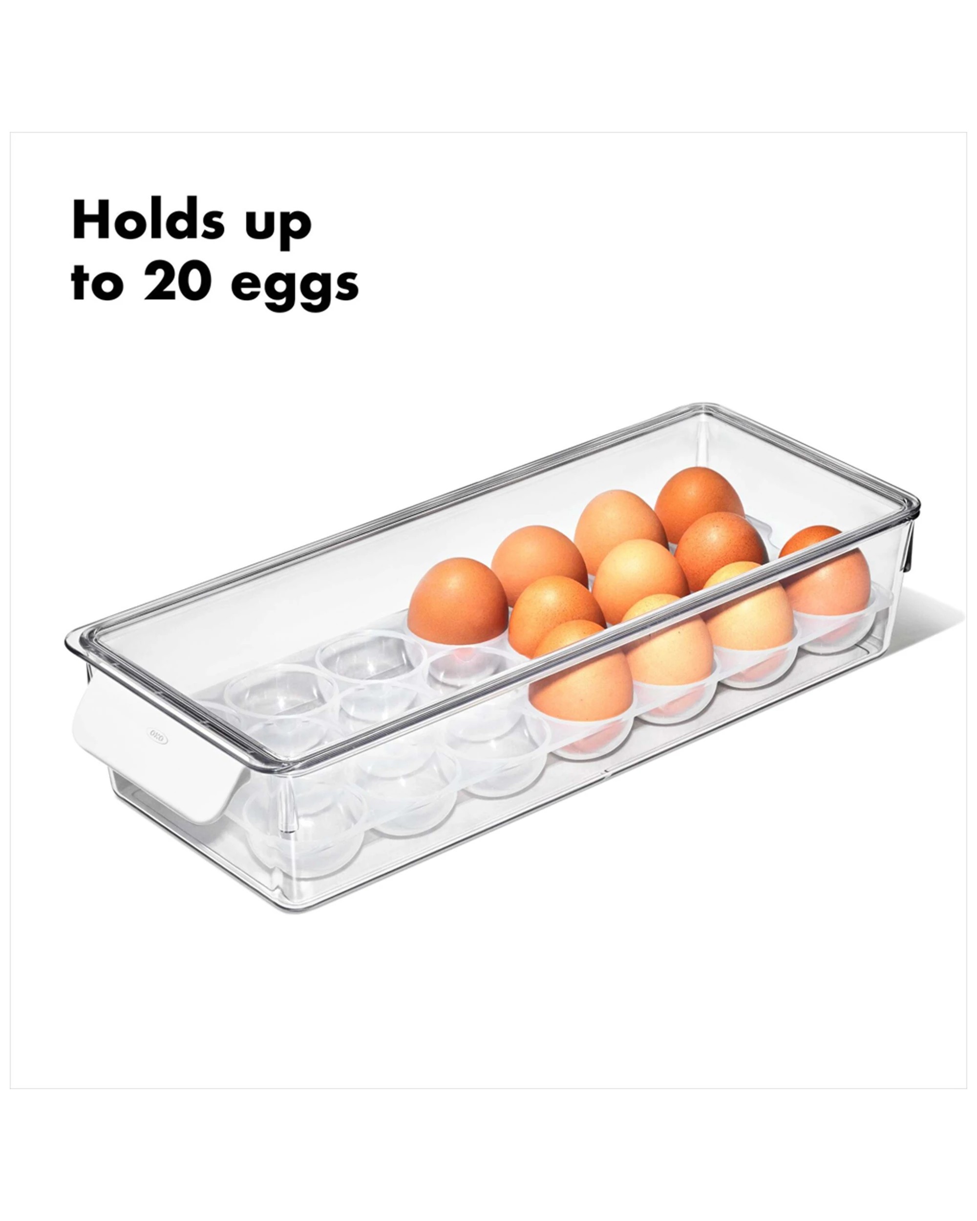 8 Oxo Good Grips 20 Egg Bin With Stacking Lid Removable Tray And Rounded Handles - Clear, 8 of 9