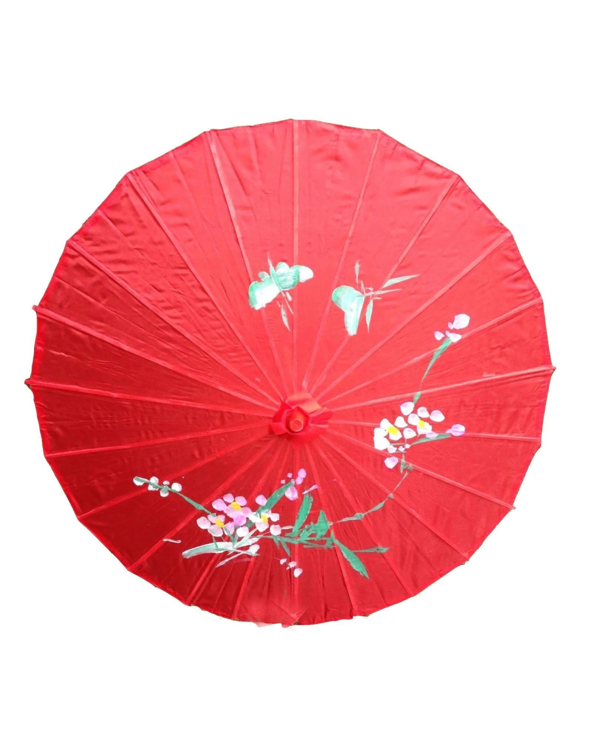 2 BR Costumes Bamboo Parasol Umbrella Japanese Flower Pattern 6 Pack, 2 of 2