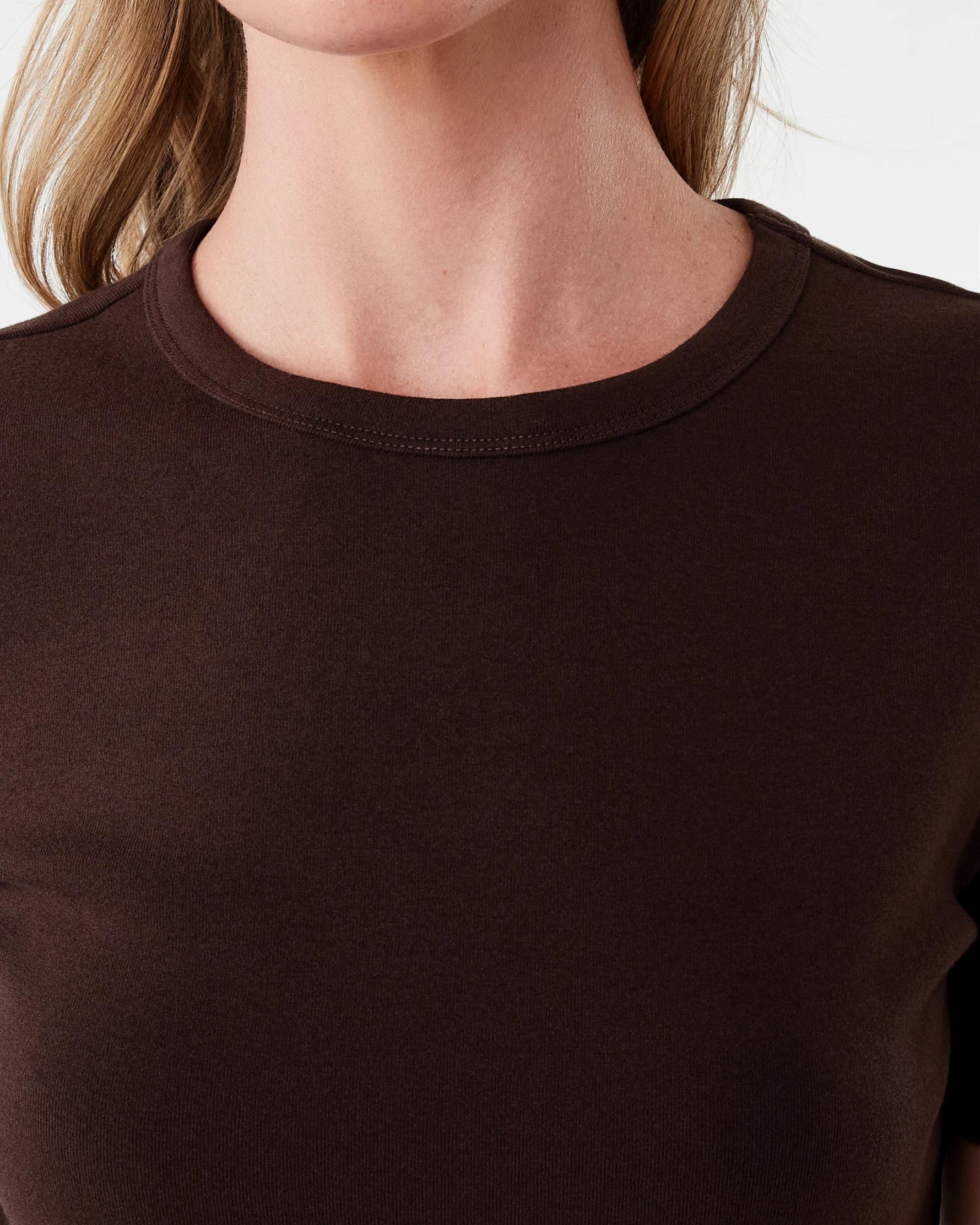 5 Short Sleeve Rib Crew Neck T-shirt Melt Brown, 5 of 5