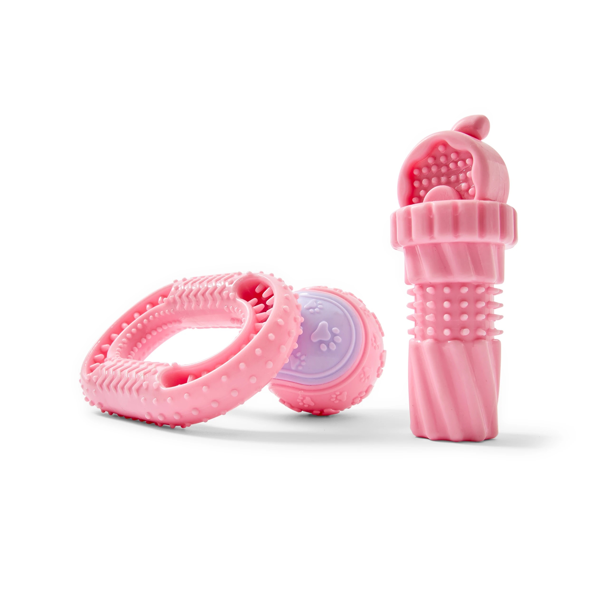 1 3 Pack Pet Toy Puppy - Pink, 1 of 8