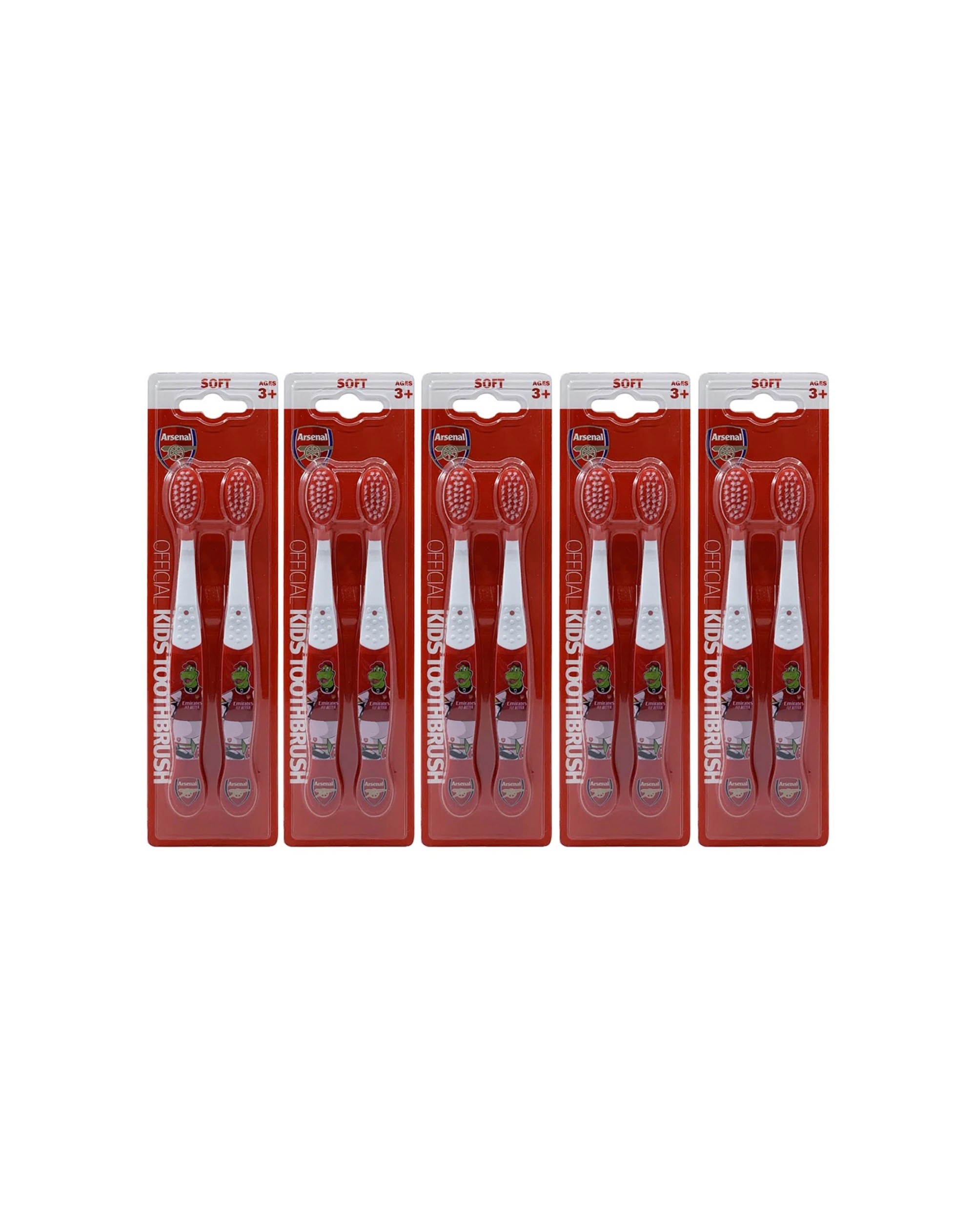 1 Arsenal Football Club EPL Soft Bristle Toothbrush Oral Care Kids 10pc - Multi, 1 of 2