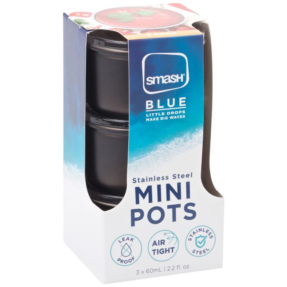 1 Smash Stainless Steel Mini Snack Pots 60mL 3 Pack, 1 of 4