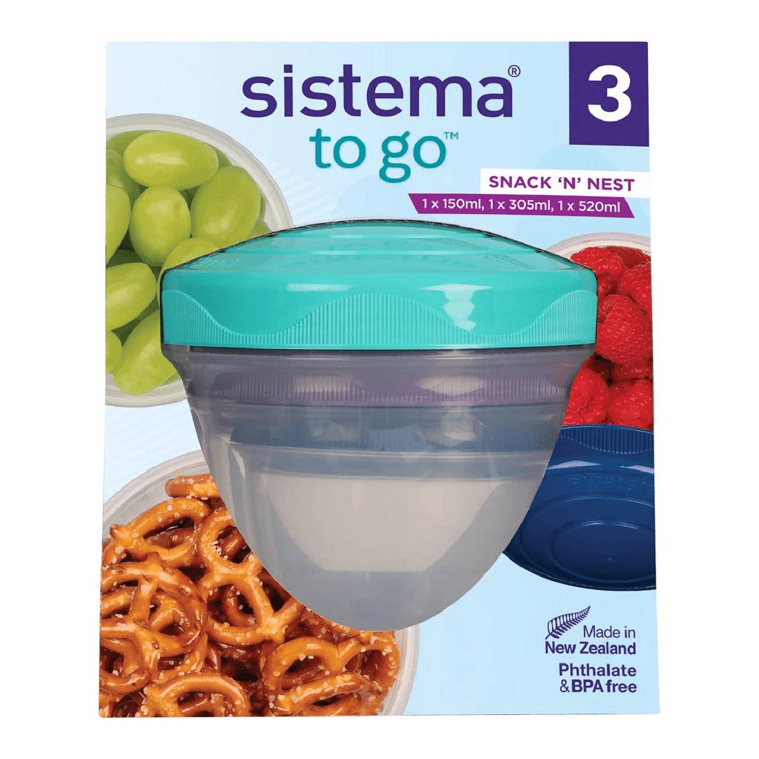 1 Sistema Snack ‘n’ Nest To Go Set 3 Pack, 1 of 3