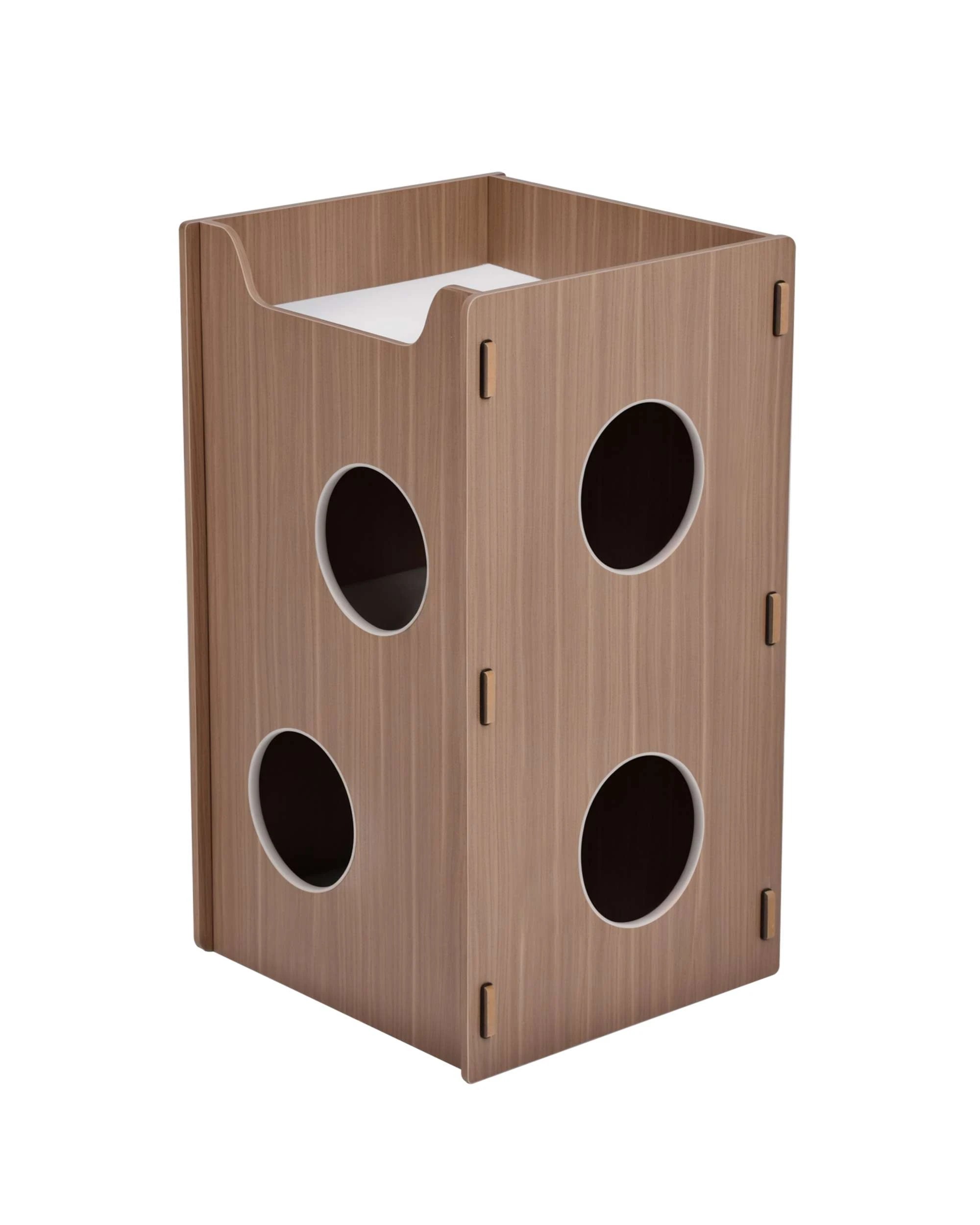 5 Advwin Wooden Cat House Tree Hole Warm Pet Bed Double Bucket Style Cat Sleeping Cave, 5 of 8