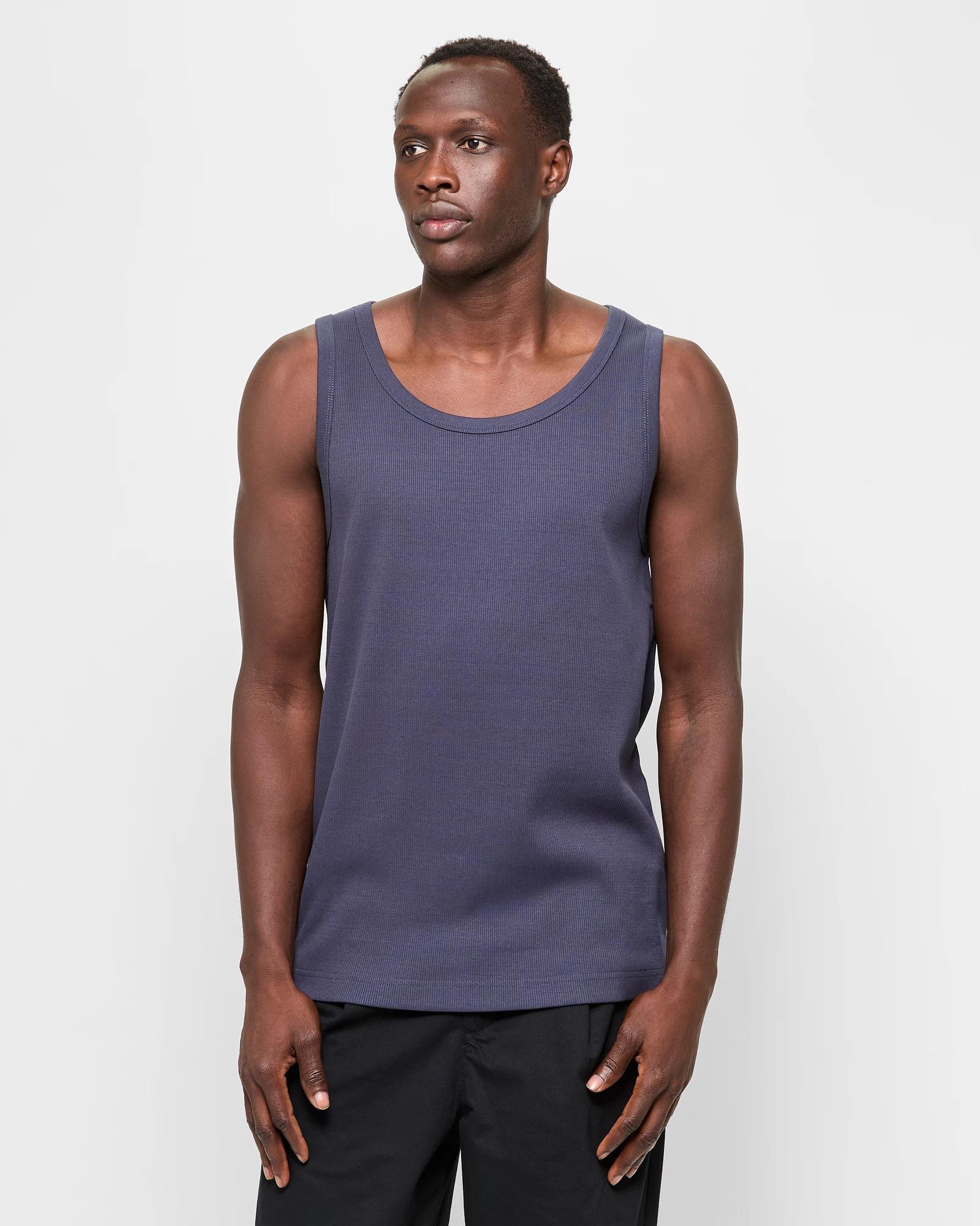 1 Australian Cotton Rib Tank Top - Commons NAVY, 1 of 6