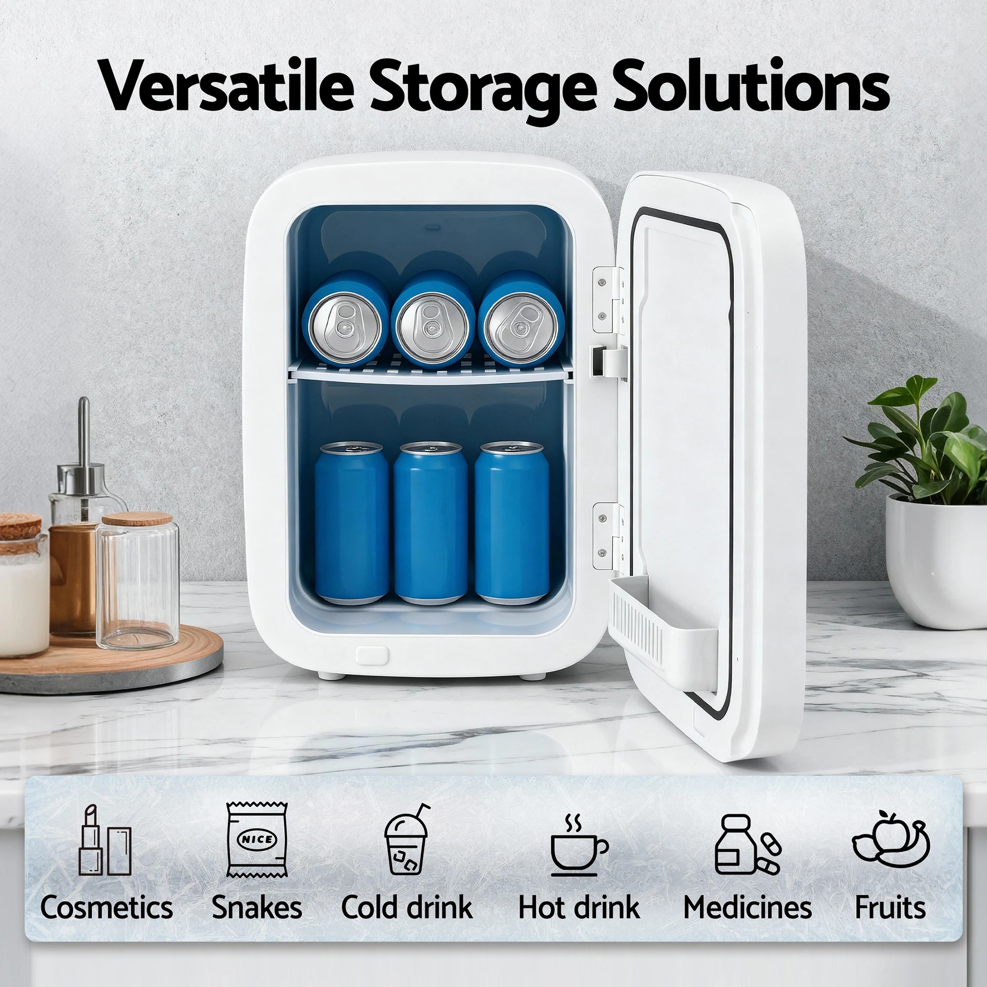 4 Glacio Mini Fridge Portable  Electric Cooler Warmer Car Office 12V 220V - White, 4 of 8