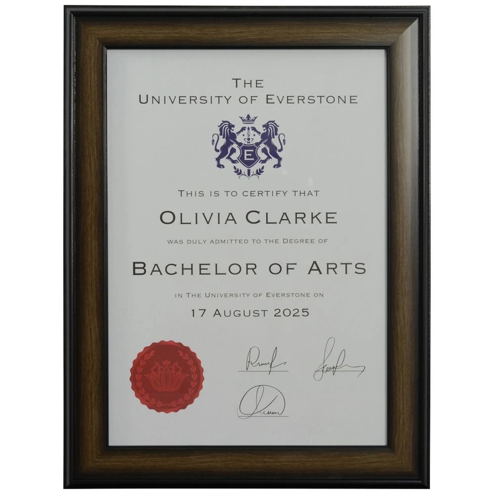 1 Hartford A3 Certificate Frame Teak and Black, 1 of 3