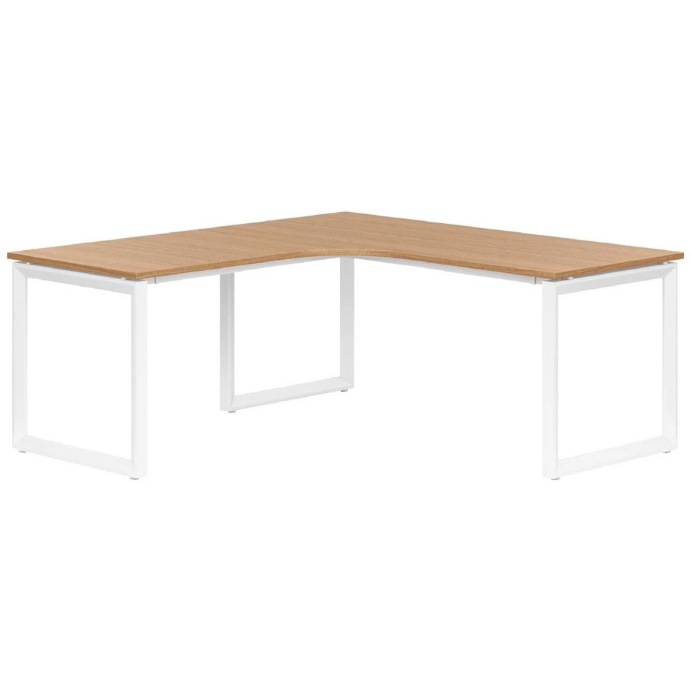 1 Stilford S2 V1 Radius Corner Workstation 1800mm Oak/White Desks, Tables and Workstations, 1 of 1