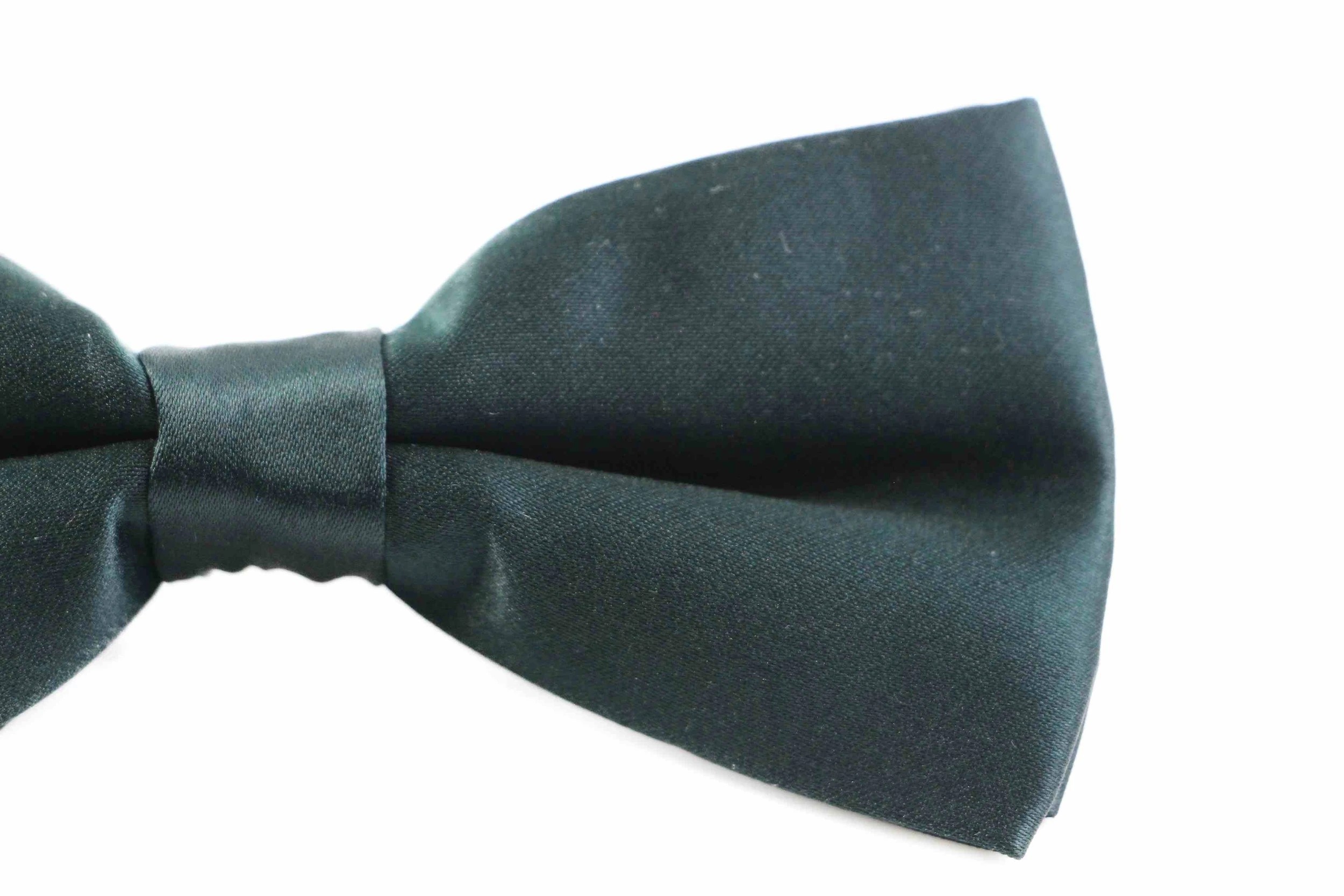 3 Zasel Mens Matt Solid Plain Bottle Green Colour Bow Tie - Green, 3 of 5