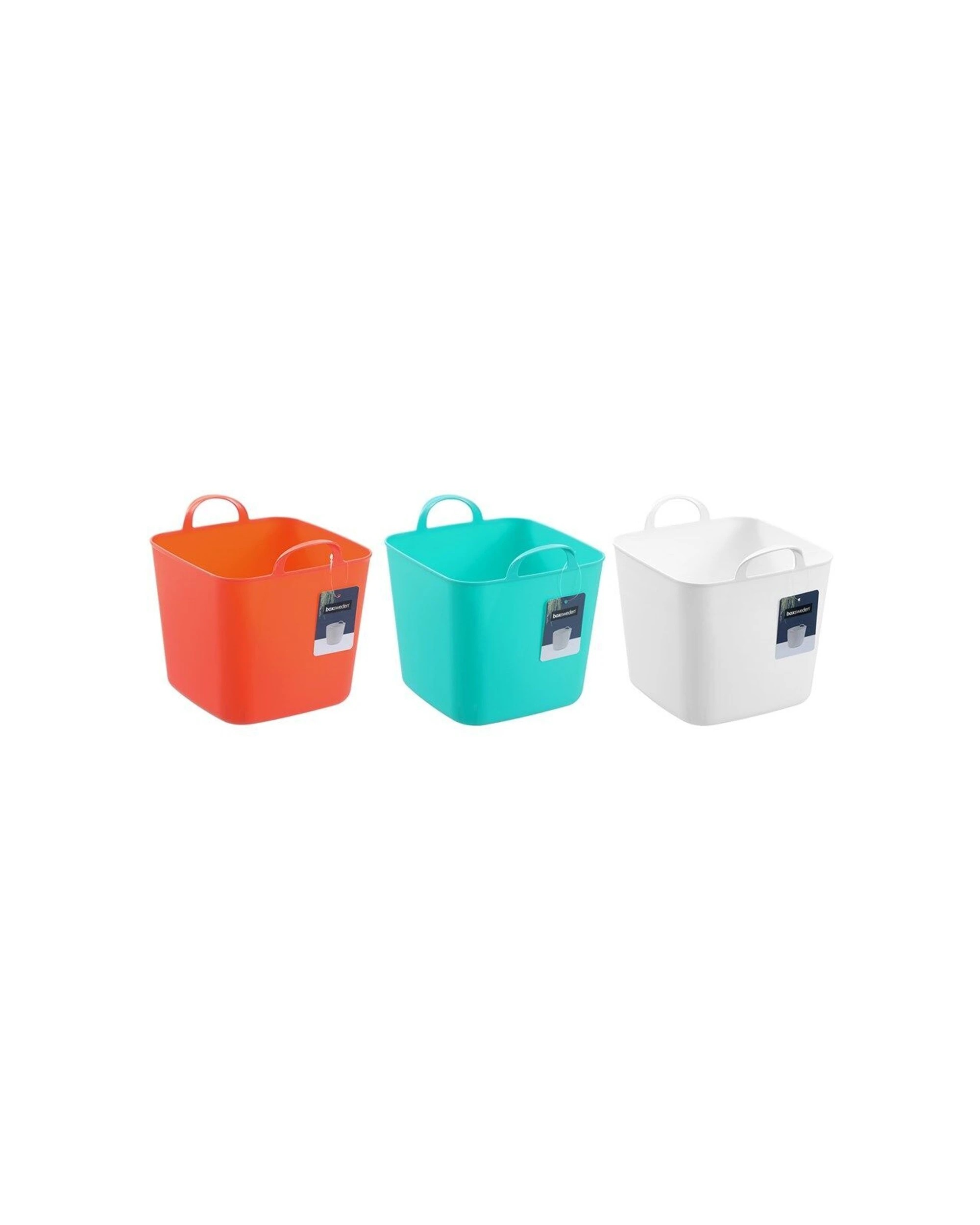 8 Boxsweden 12PK Mini Flexible Storage Organiser Square Tub Box Integrated Handles 5L - Multi, 8 of 8