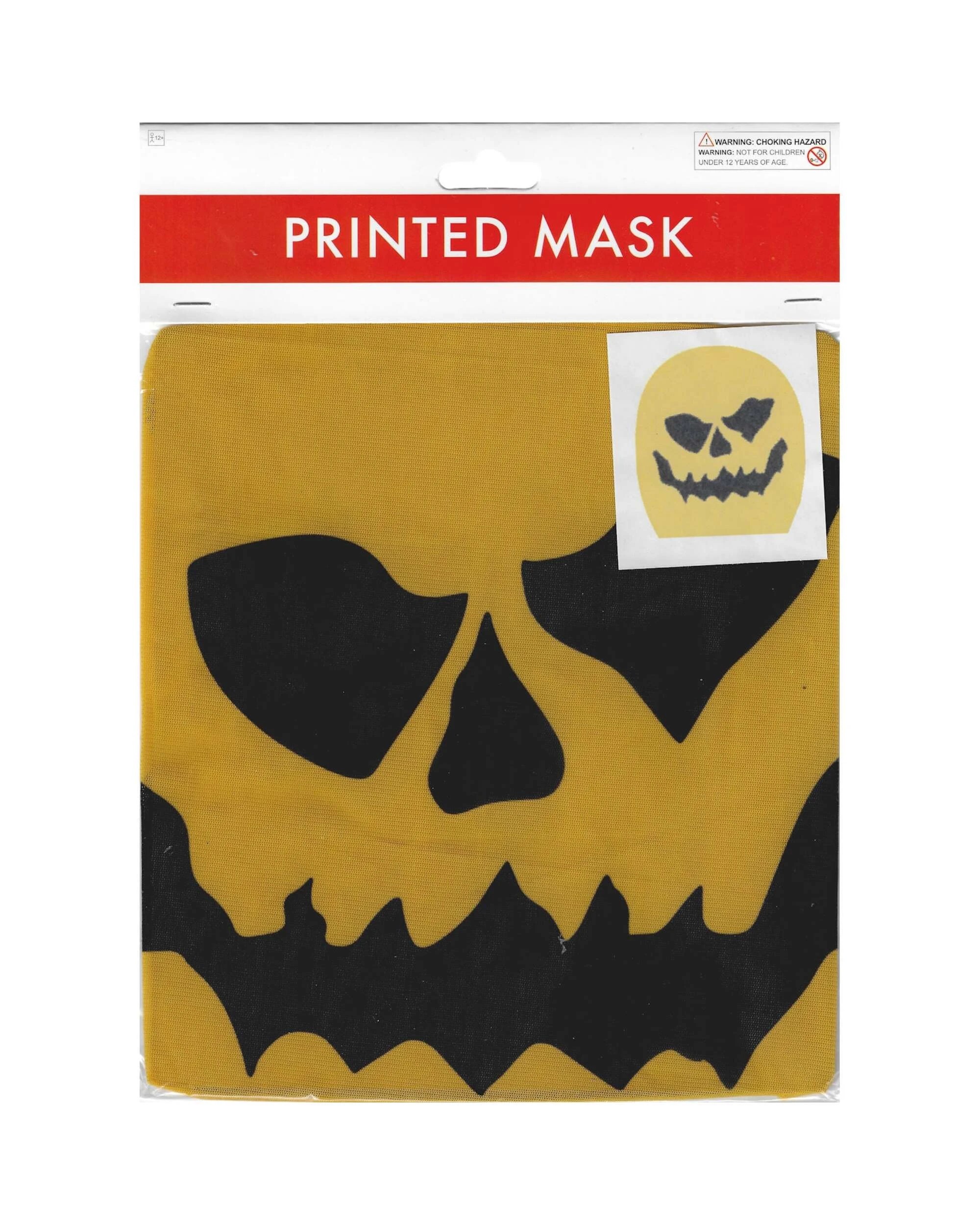 2 JD Party Halloween Stretchy Pumpkin Print Mask - One Size - Yellow, 2 of 2