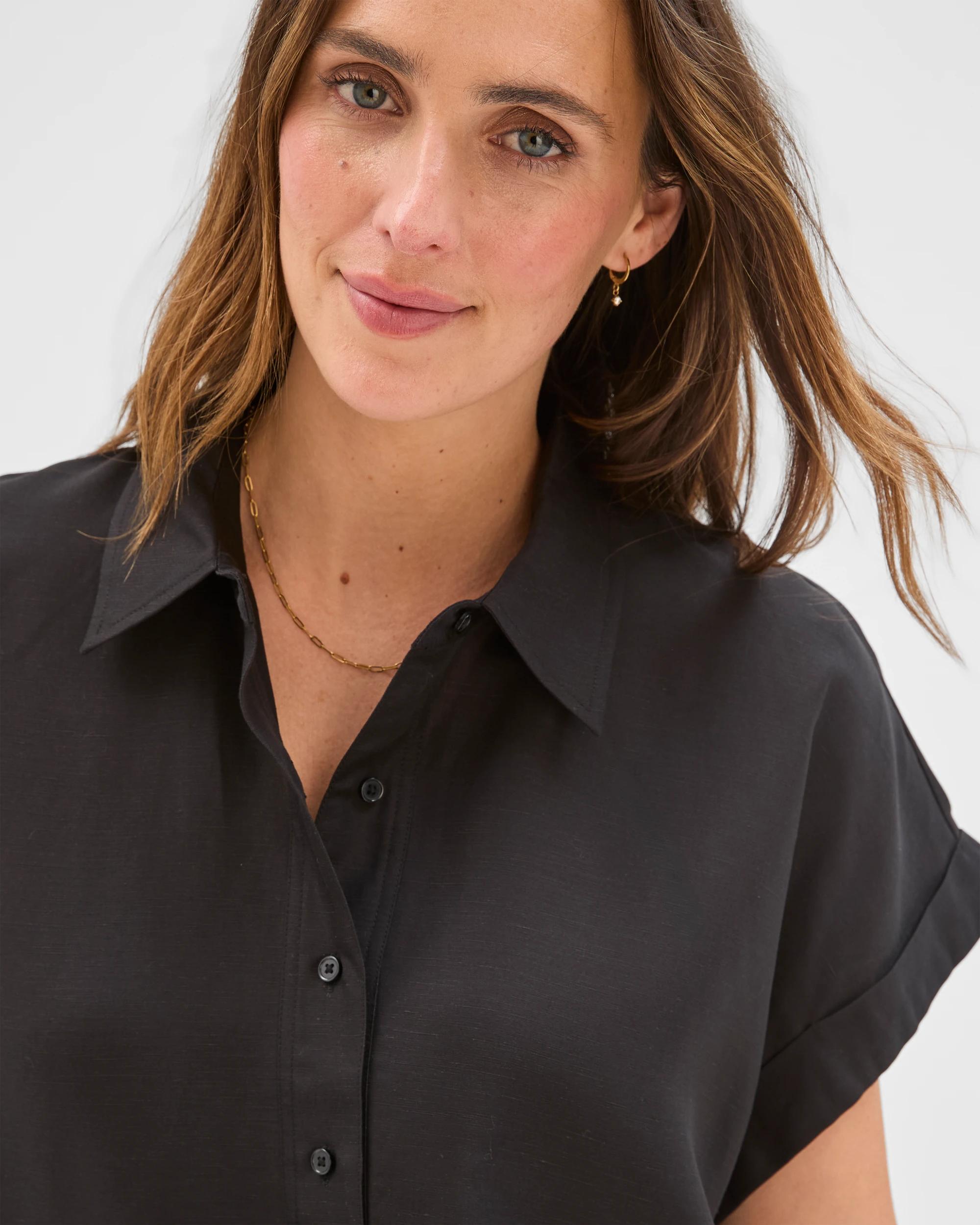 6 Preview Sarah Short Sleeve Shirt BLACK, 6 of 7