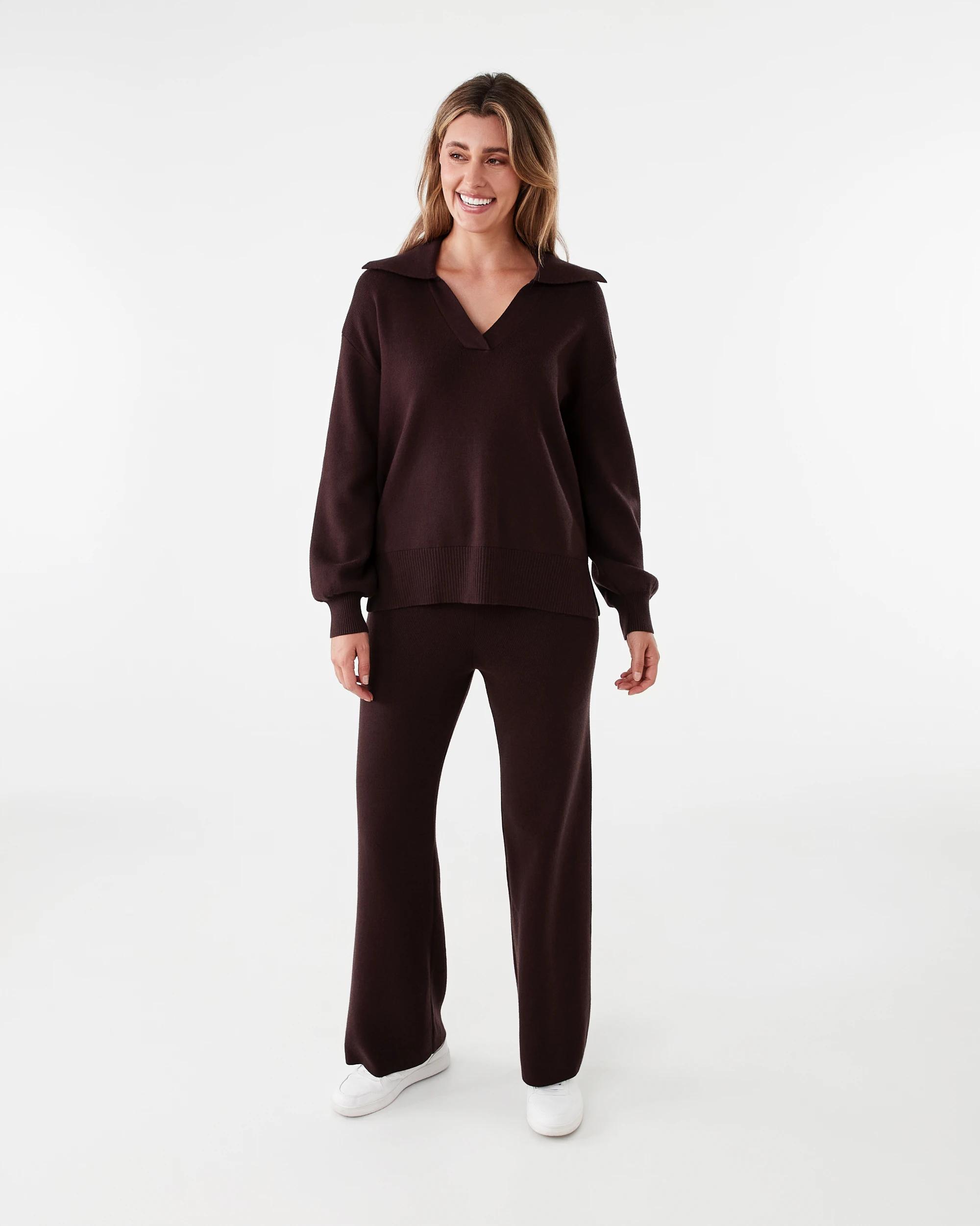 8 Compact Polo Jumper Choc Plum, 8 of 8