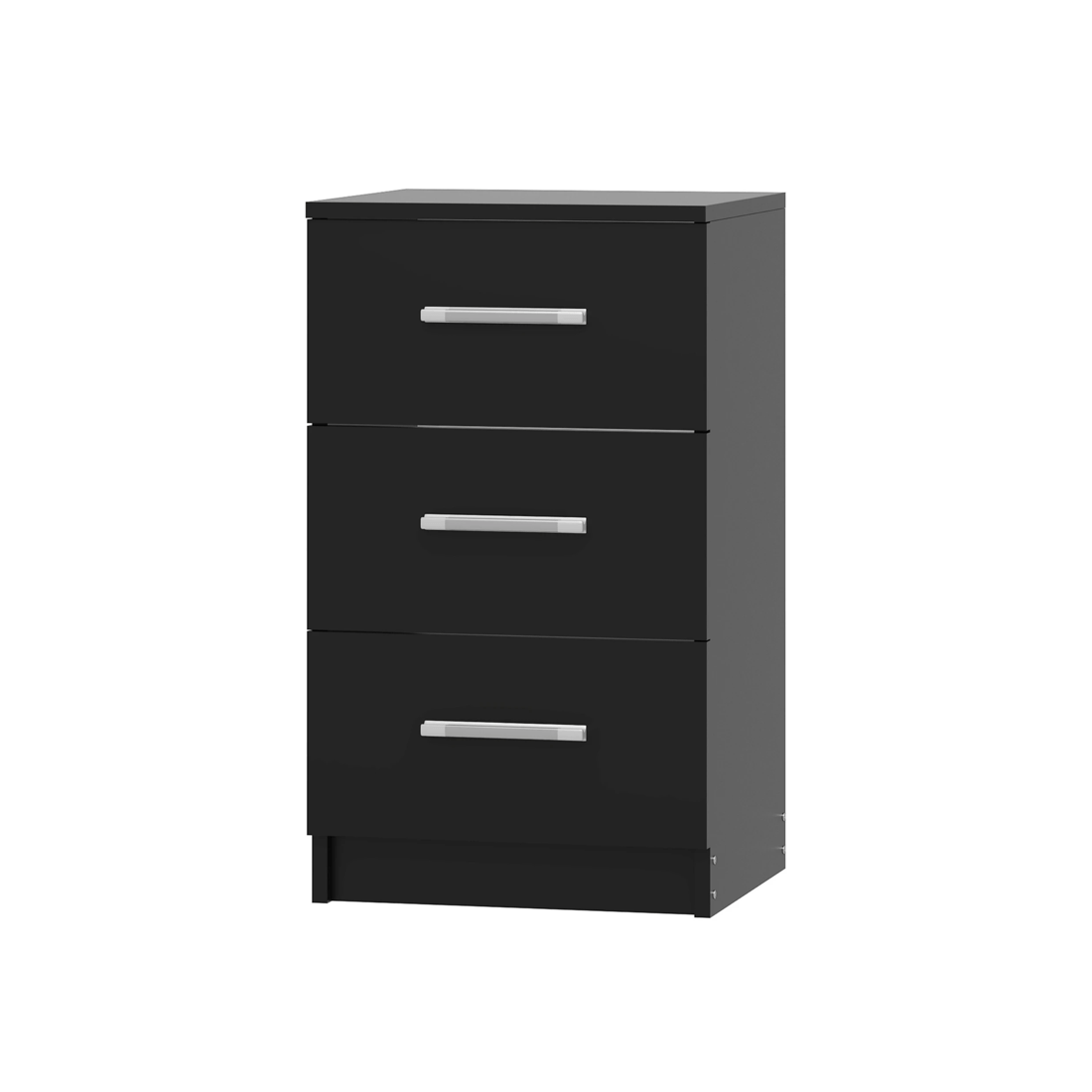 1 Advwin Bedside Table 3 Drawers 66cm Height Nightstand Storage Cabinet
 - Black, 1 of 3