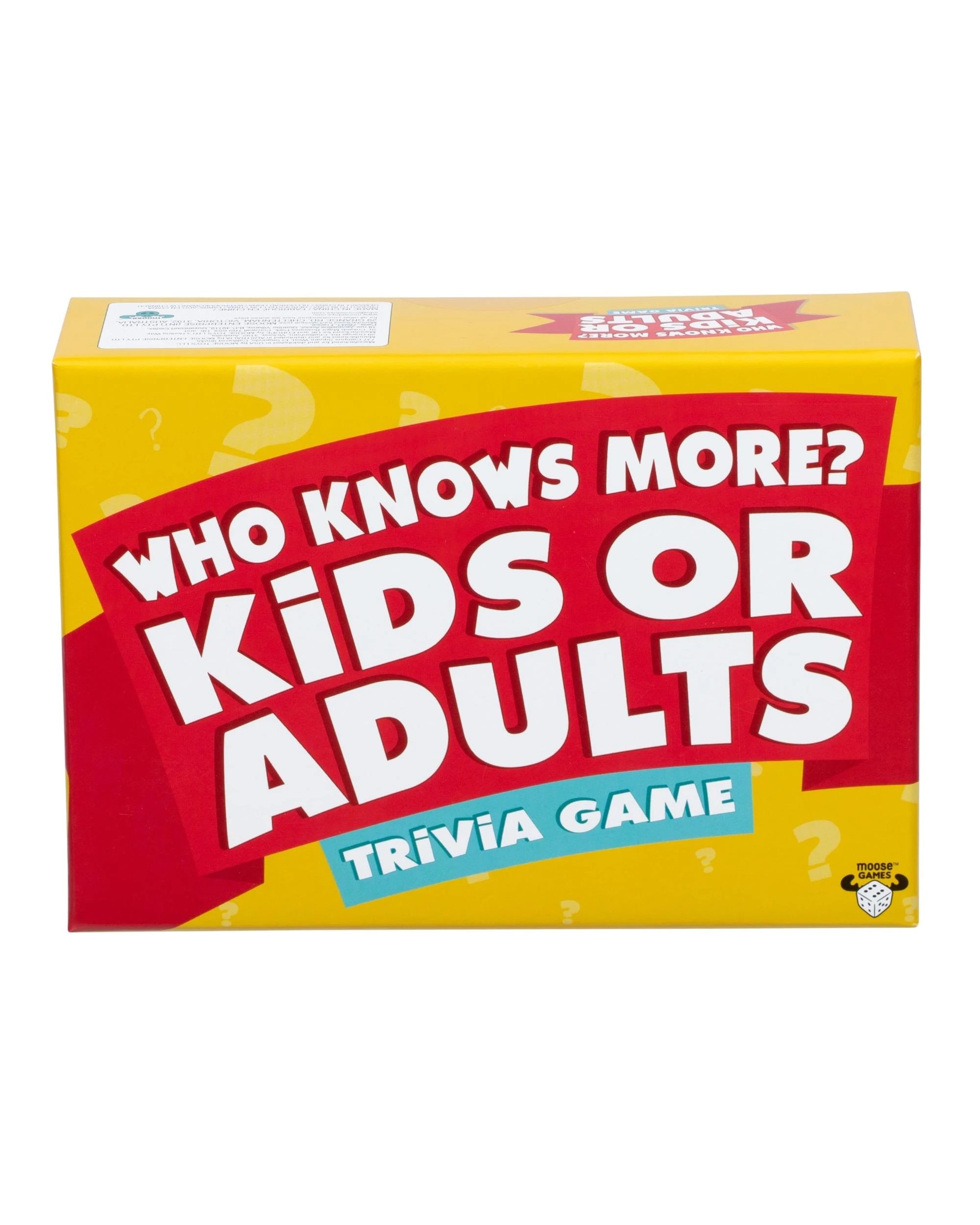 1 Who Knows More? Kids or Adults Trivia Game, 1 of 9
