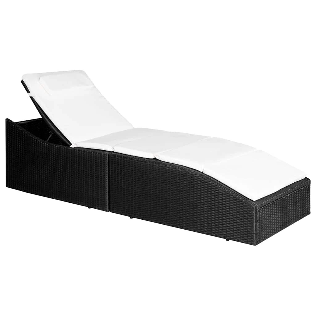 1 vidaXL sunlouger Foldable - Black, 1 of 7