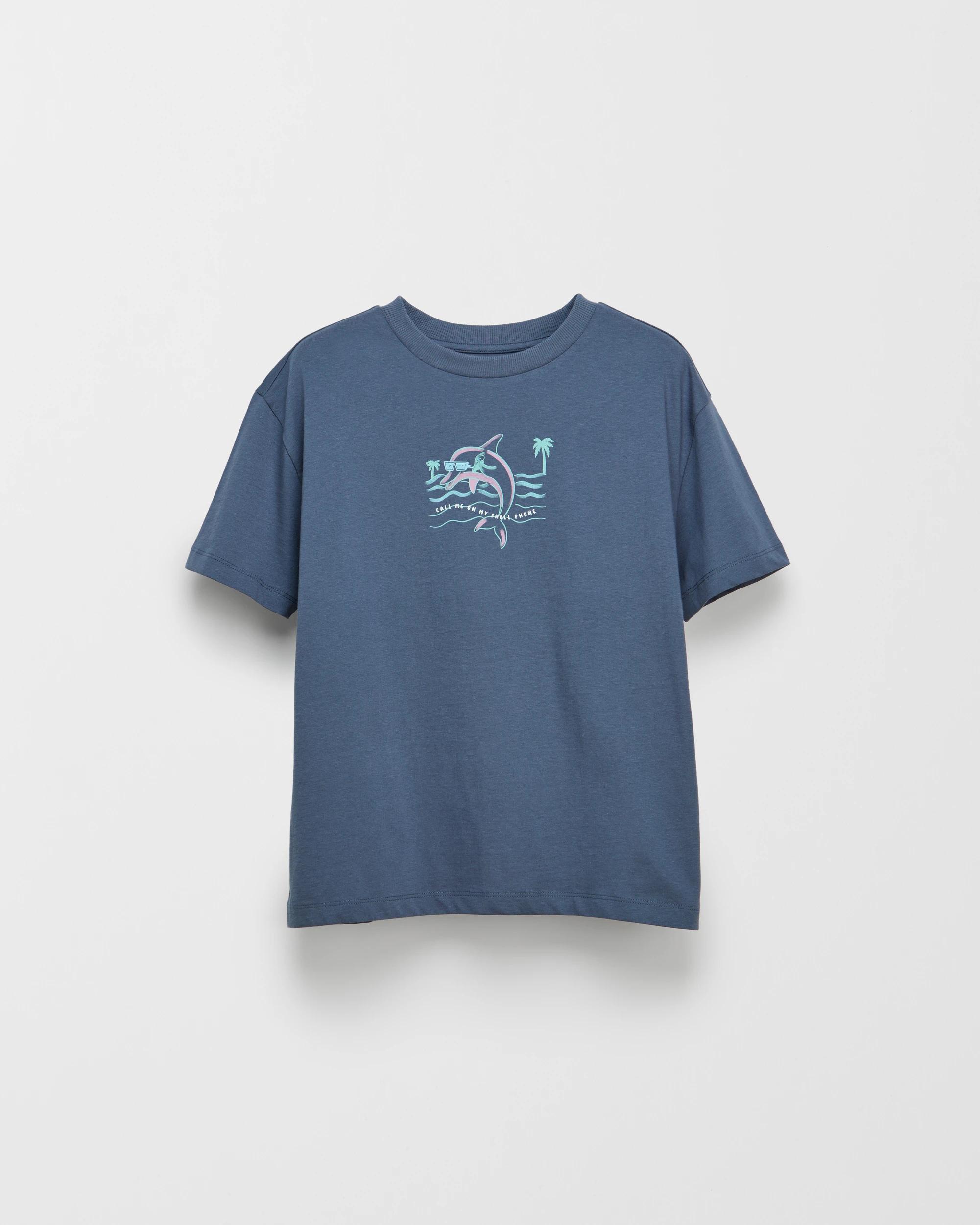 6 Target Australian Cotton Longline Print T-shirt NAVY SHELL PHONE, 6 of 7